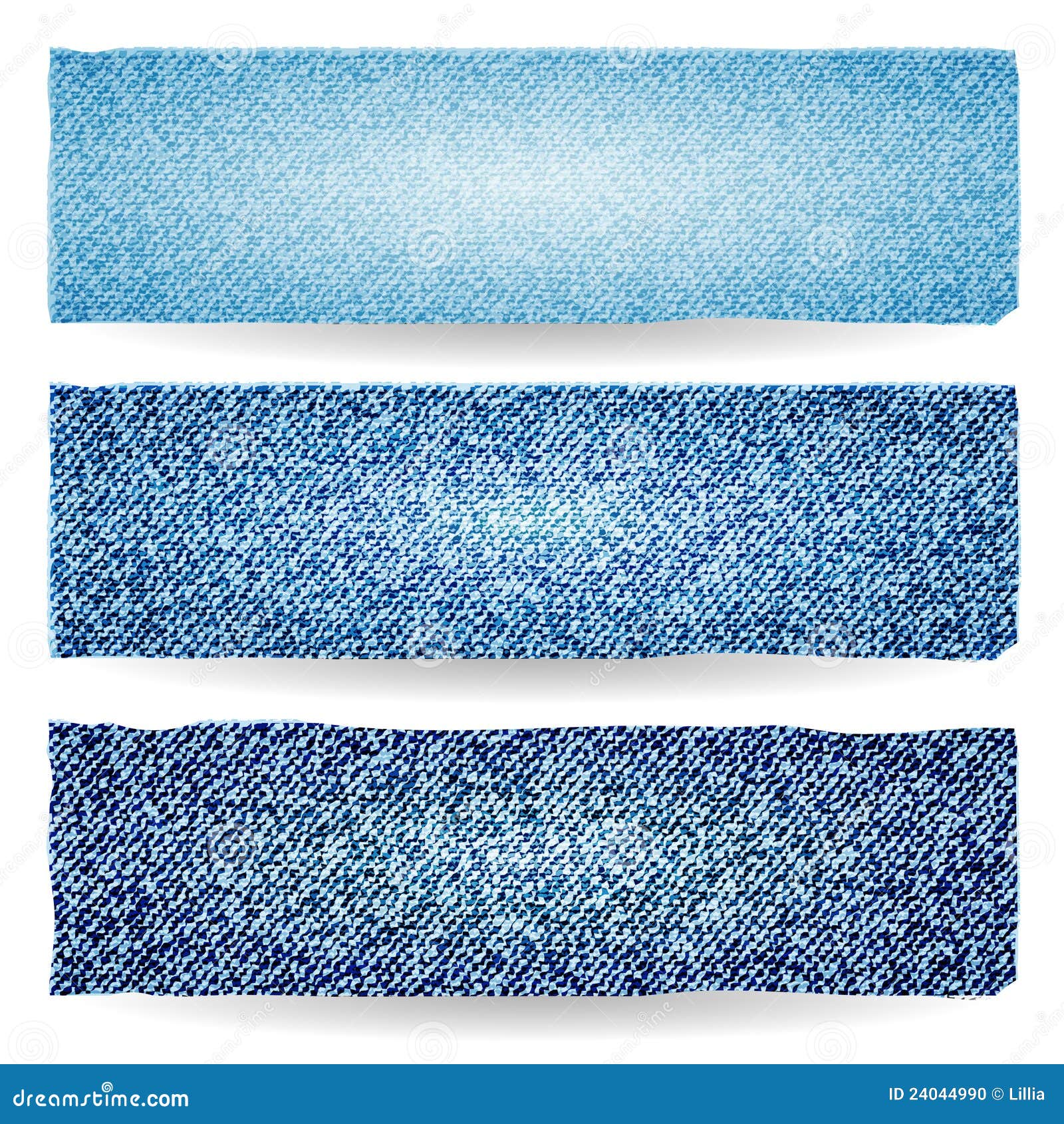 Collection of Denim Banners Stock Vector Illustration of background