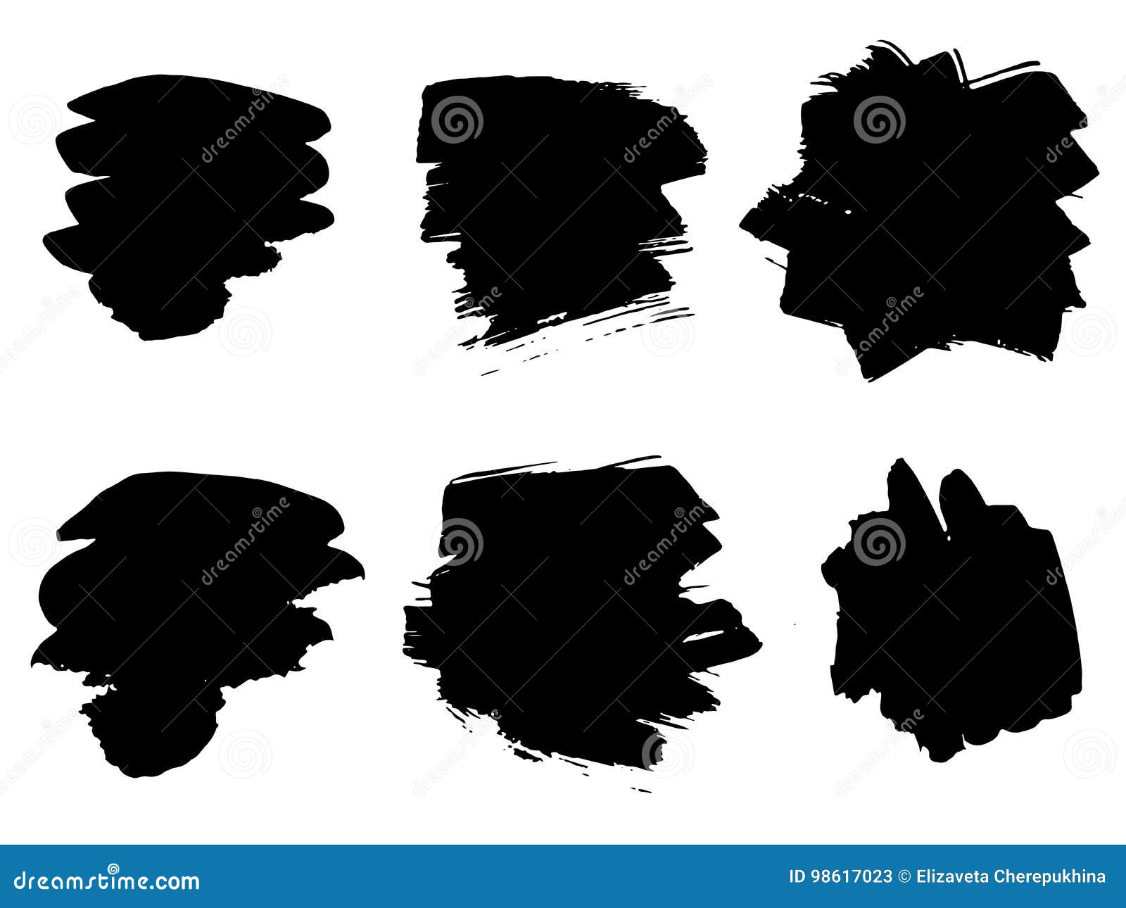 Collection of Different Brushes. Vector Paintbrush Lines Stock Vector Illustration of