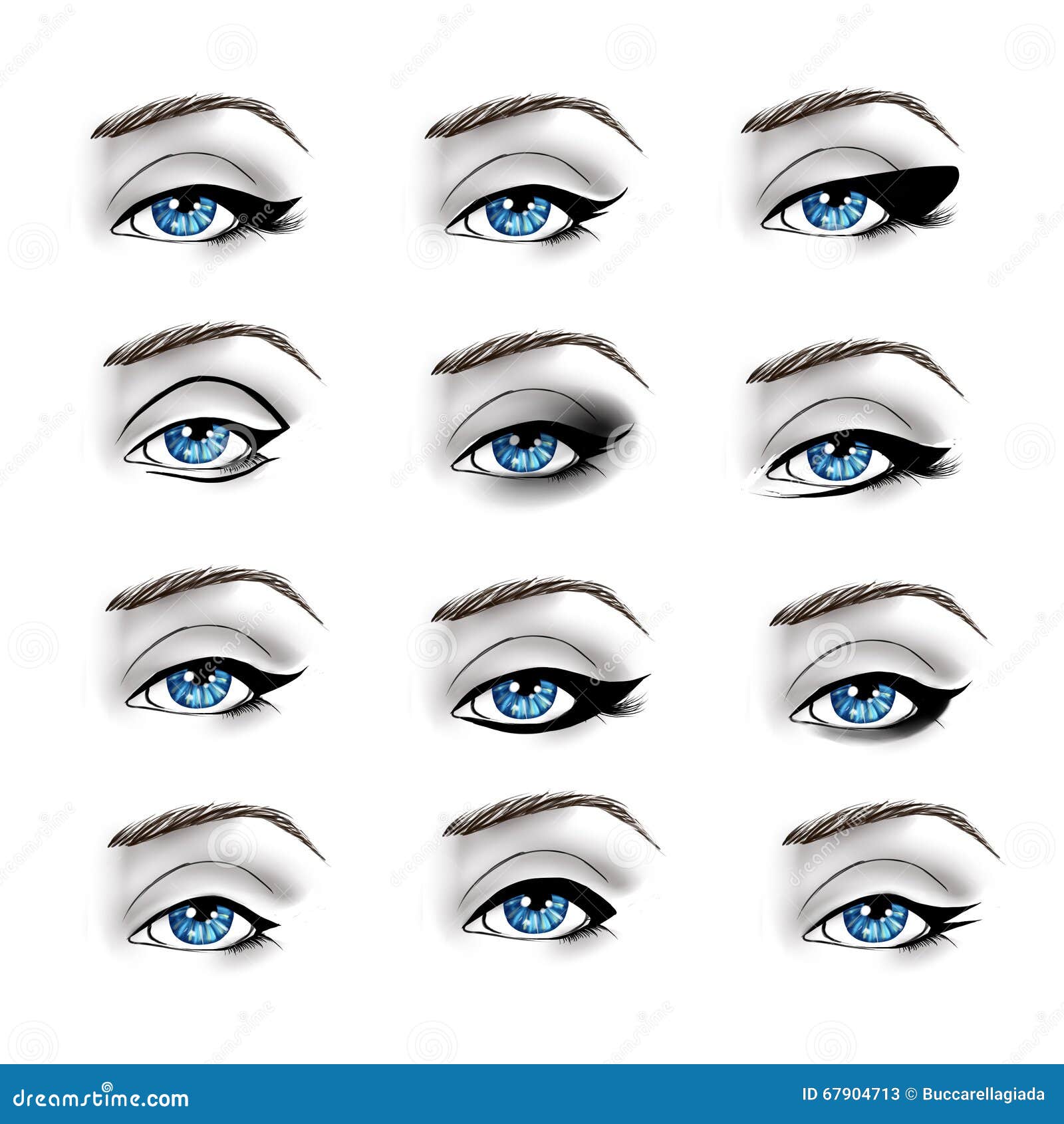 Collection of Different Make Up Eyeliners Stock Illustration