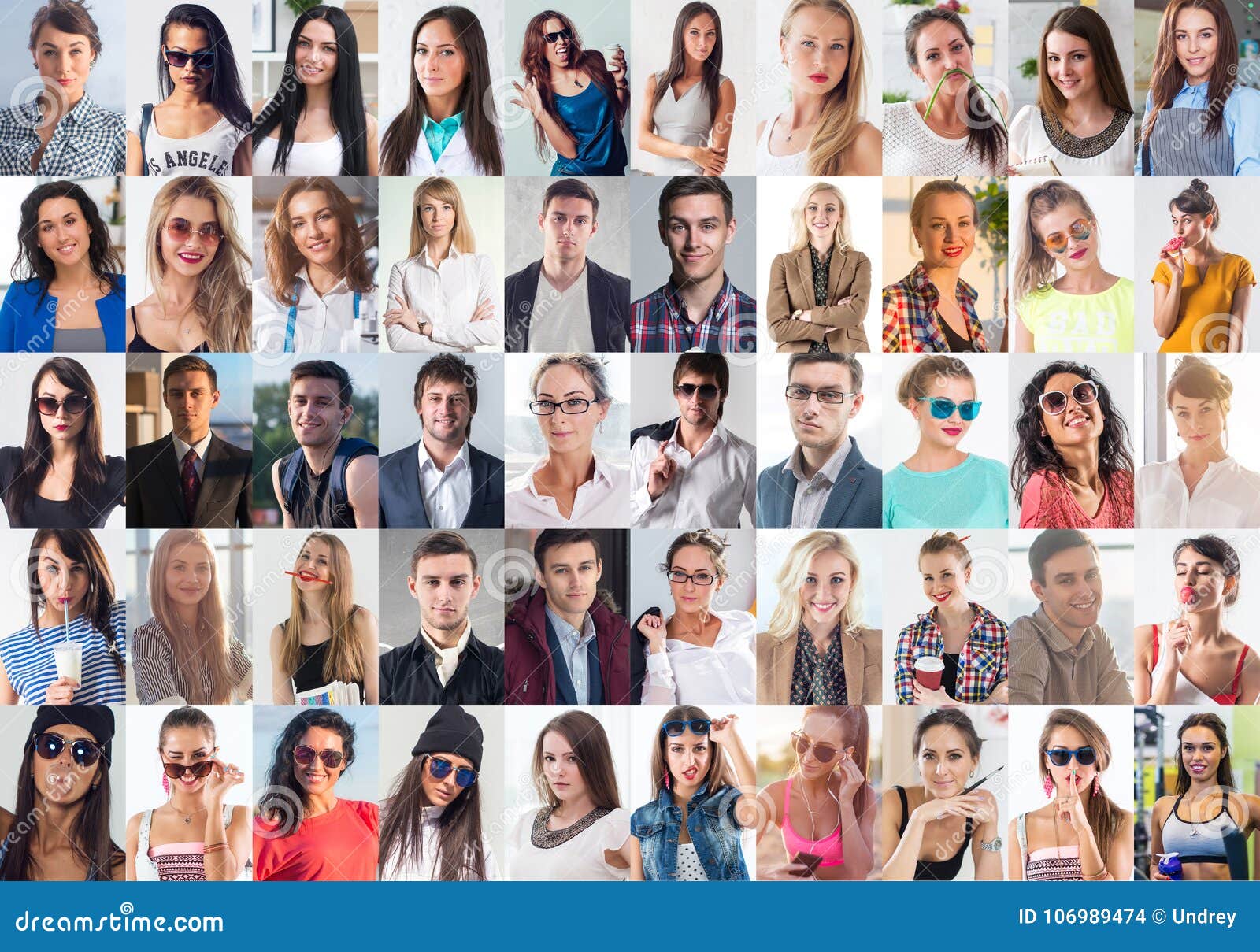 collection of different many happy smiling young people faces caucasian women and men. concept business, avatar.