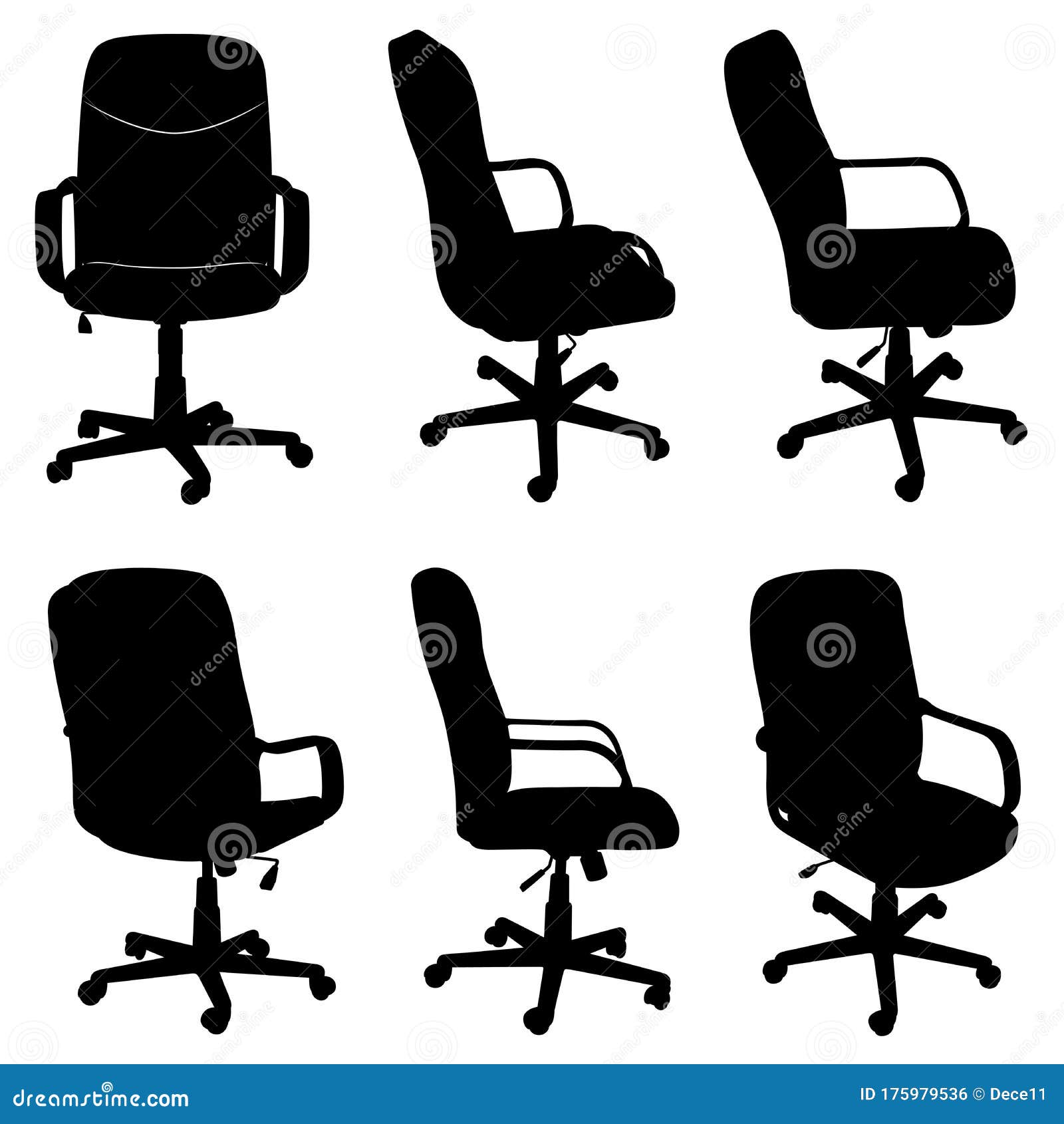 Collection of Different Office Chairs Stock Vector - Illustration of