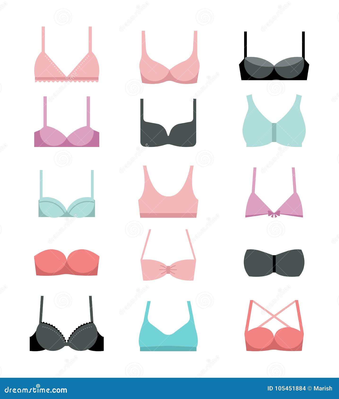 Types Bras. Kinds Vector & Photo (Free Trial)