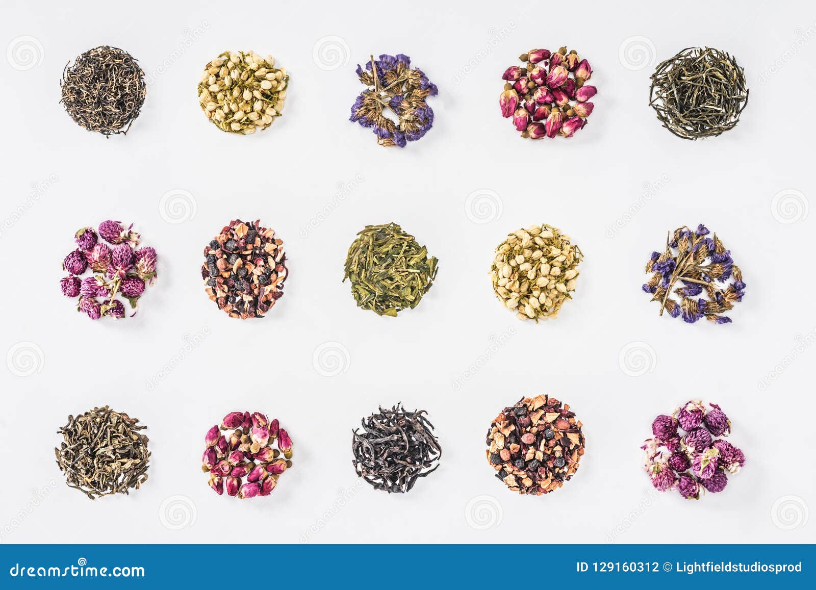 Collection of Dried Herbal Organic Tea Stock Photo Image of