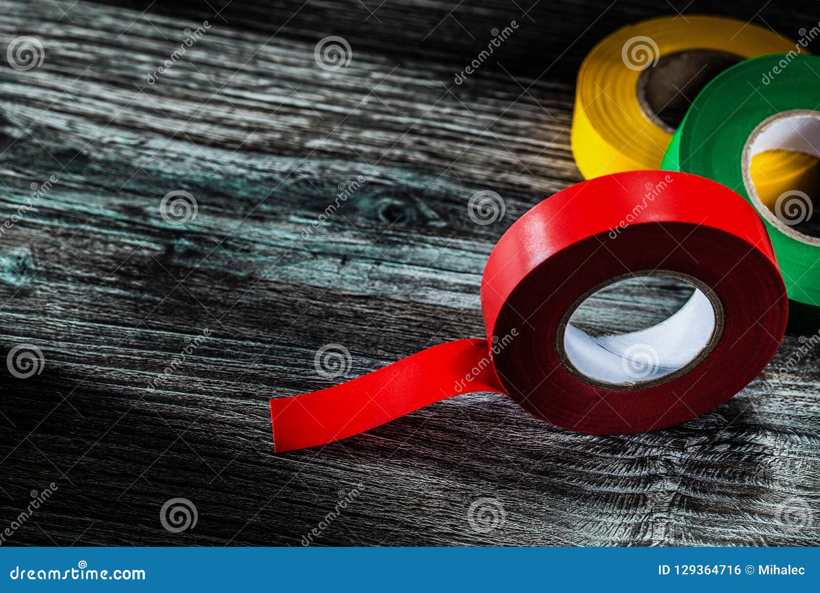 Collection of Duct Tapes on Wooden Board Stock Photo Image of