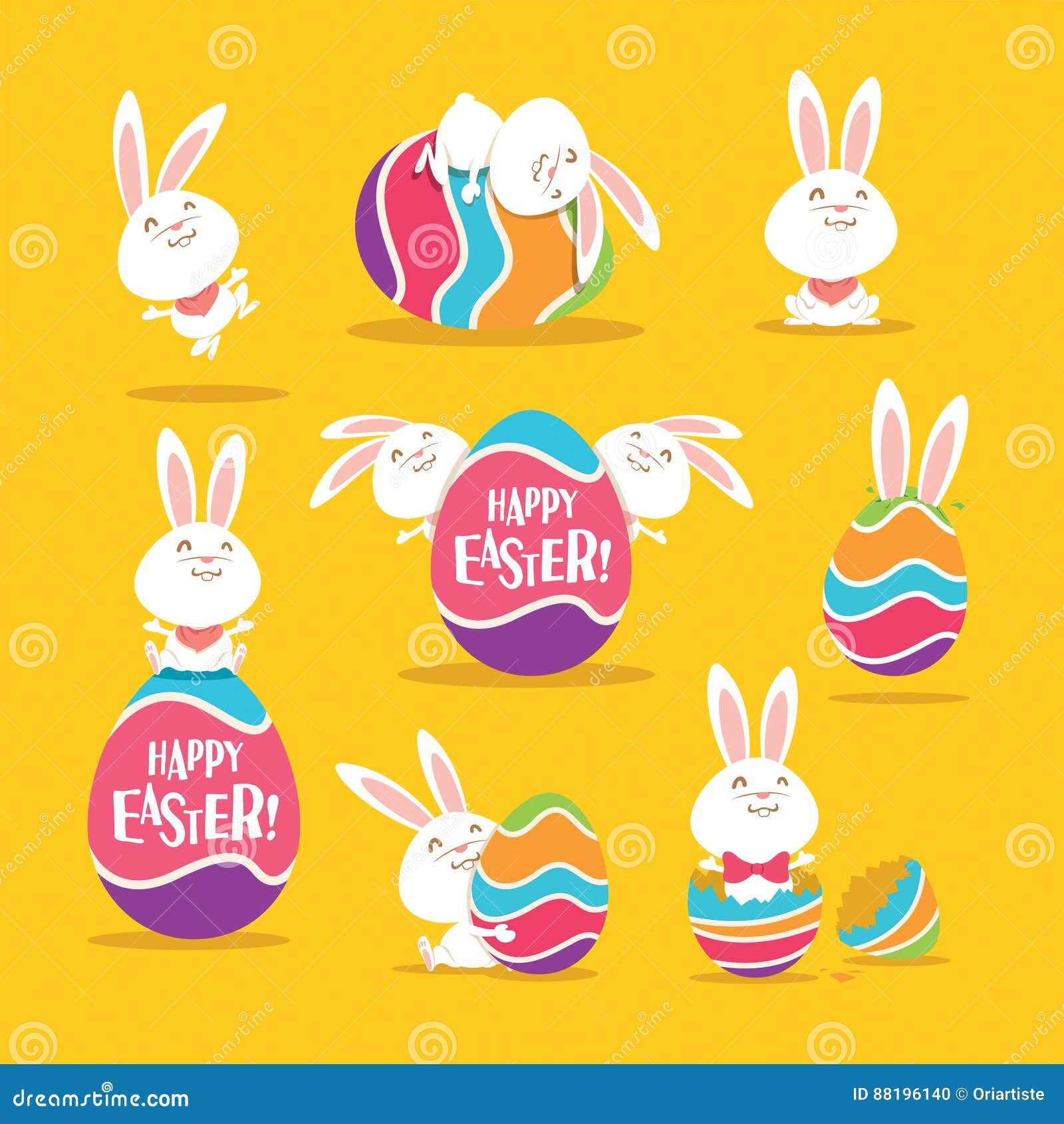 Collection of Easter Bunny and Egg Stock Vector - Illustration of copy ...