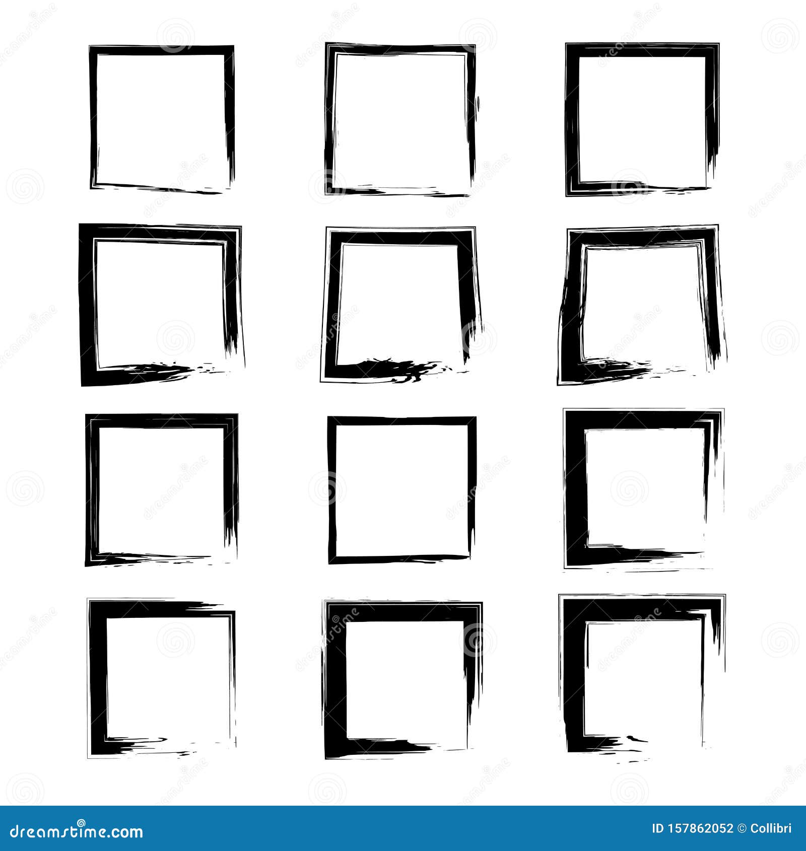 Download Collection Empty Black Grunge Rectangle Frame Stock Vector ...
