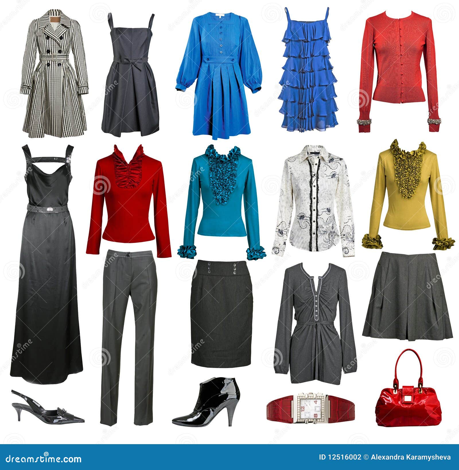 Collection fashion clothes stock photo. Image of fashion - 12516002