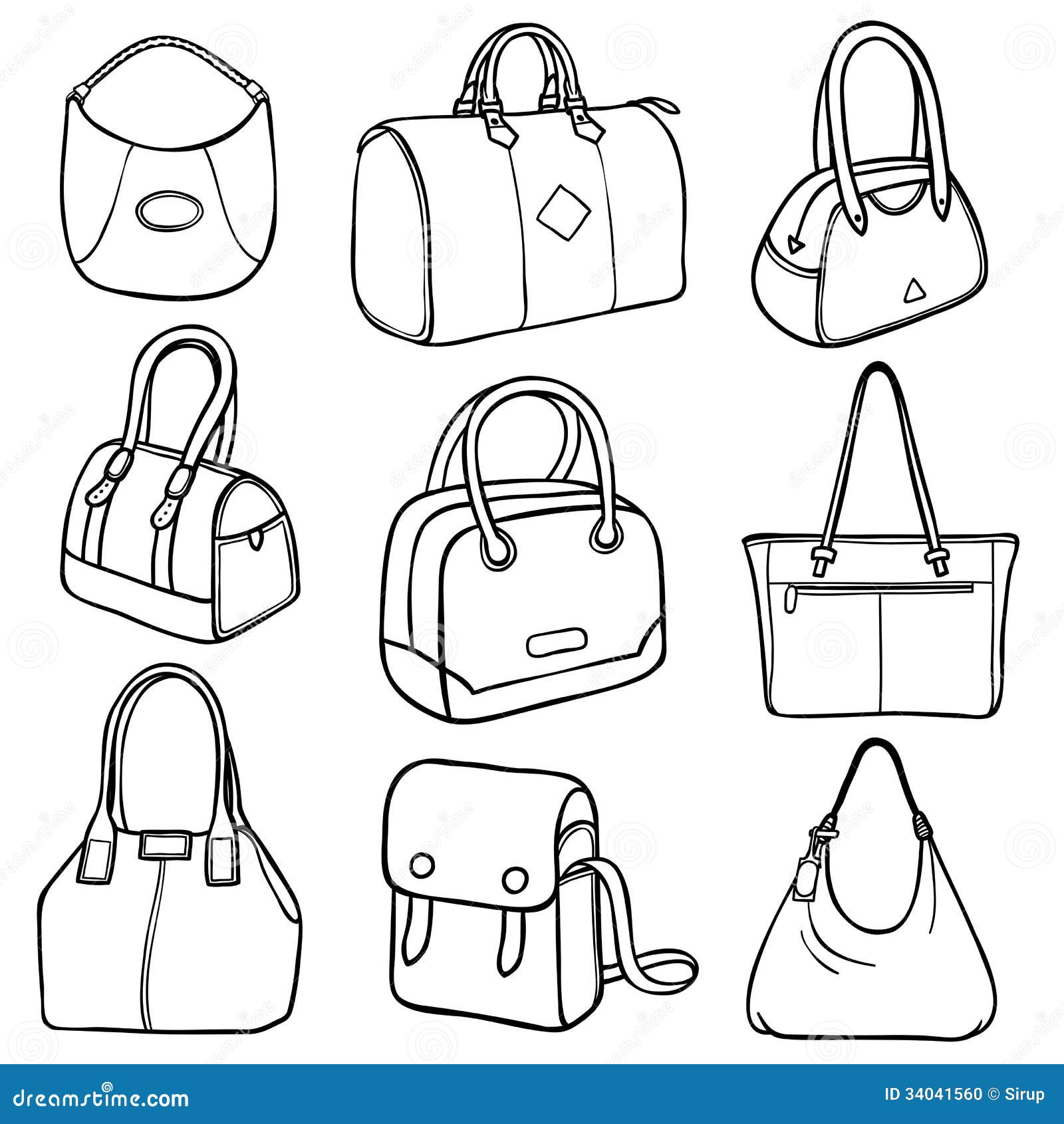 Premium Vector | Sketches of bags vector fashion illustration womens bags  hand drawn purses set of womens fashion acc