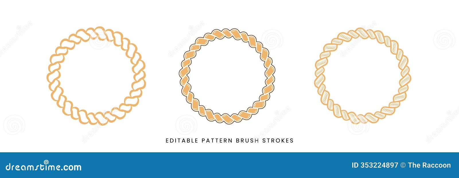 set of rope pattern brush with rounded s