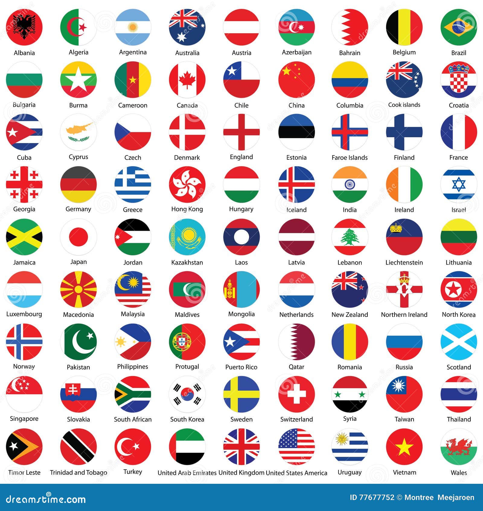 collection of flag button icons 