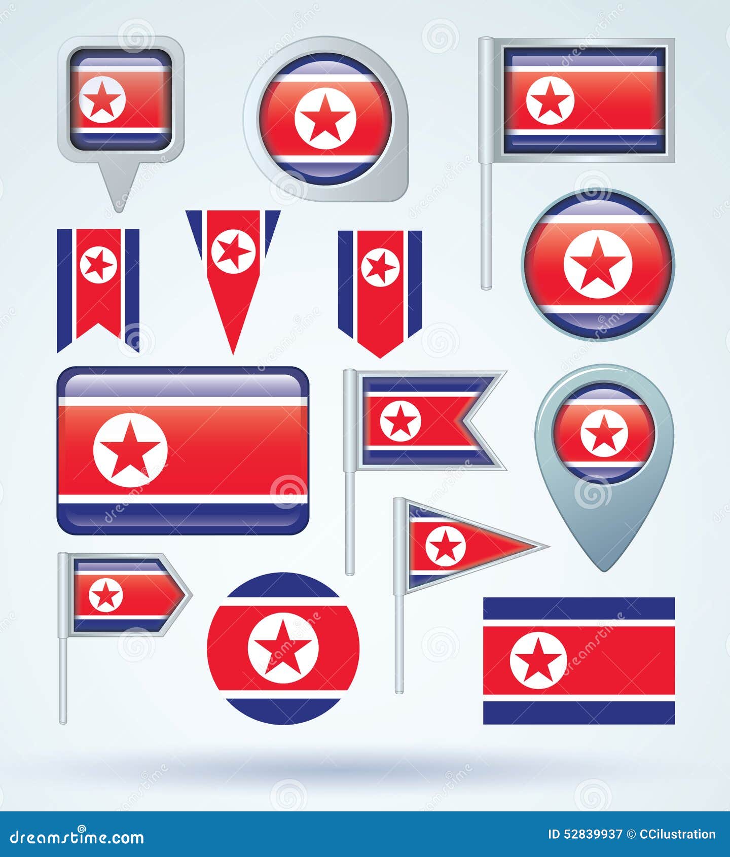 collection flag of north corea,  