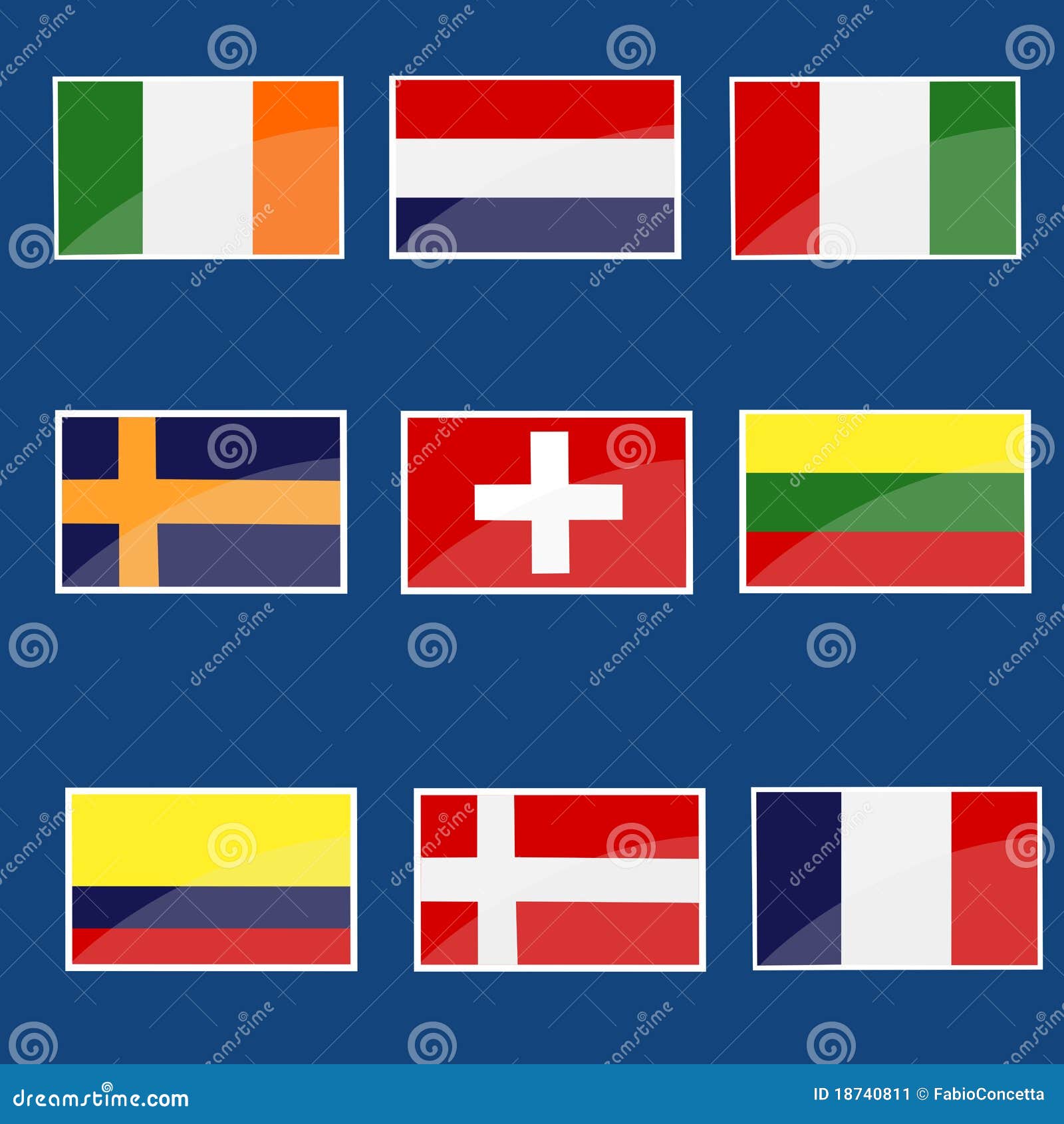 Collection of flags. This picture describes a collection of international flags.