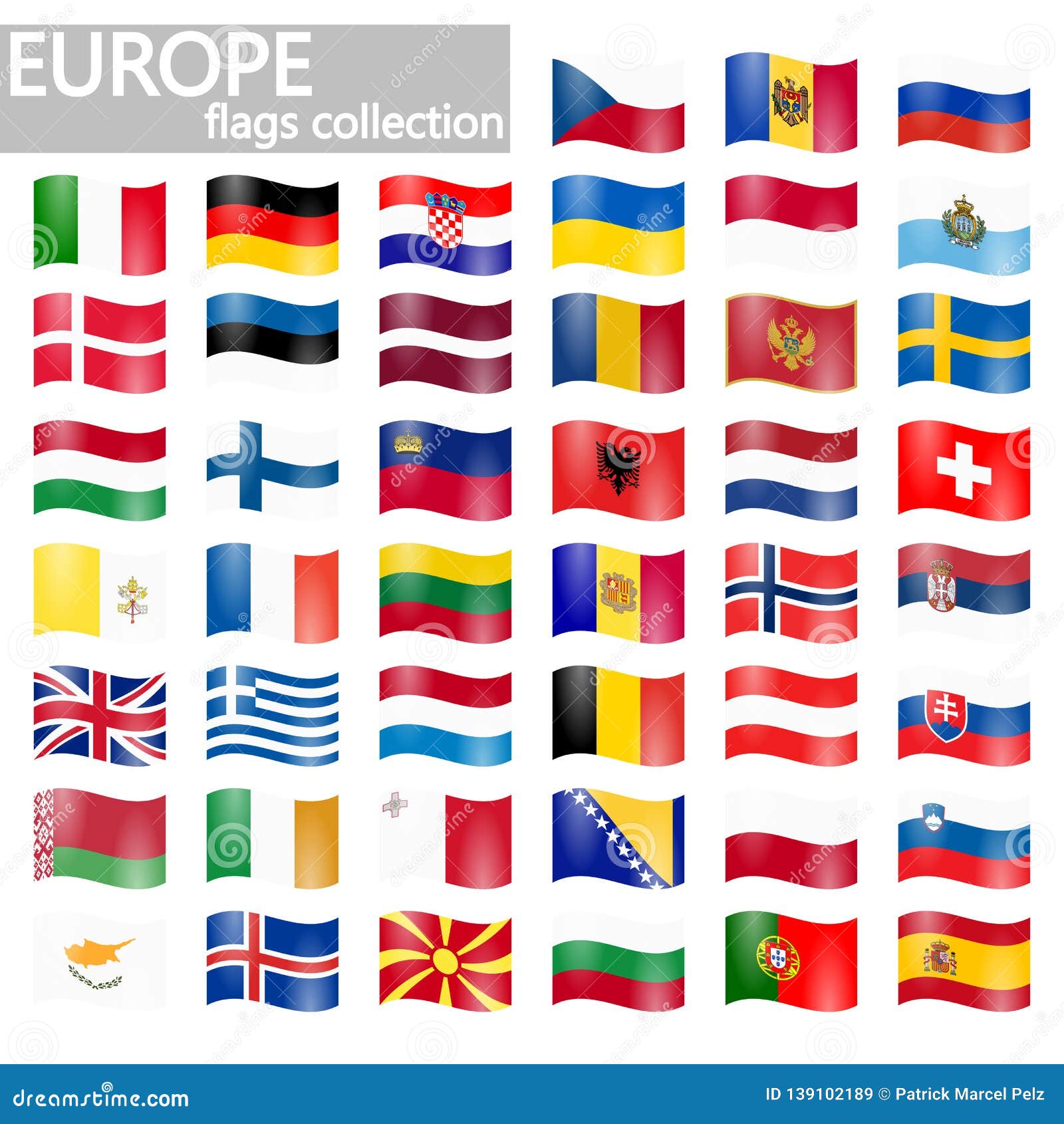 All Country Flags of Europe Stock Vector Illustration of ireland