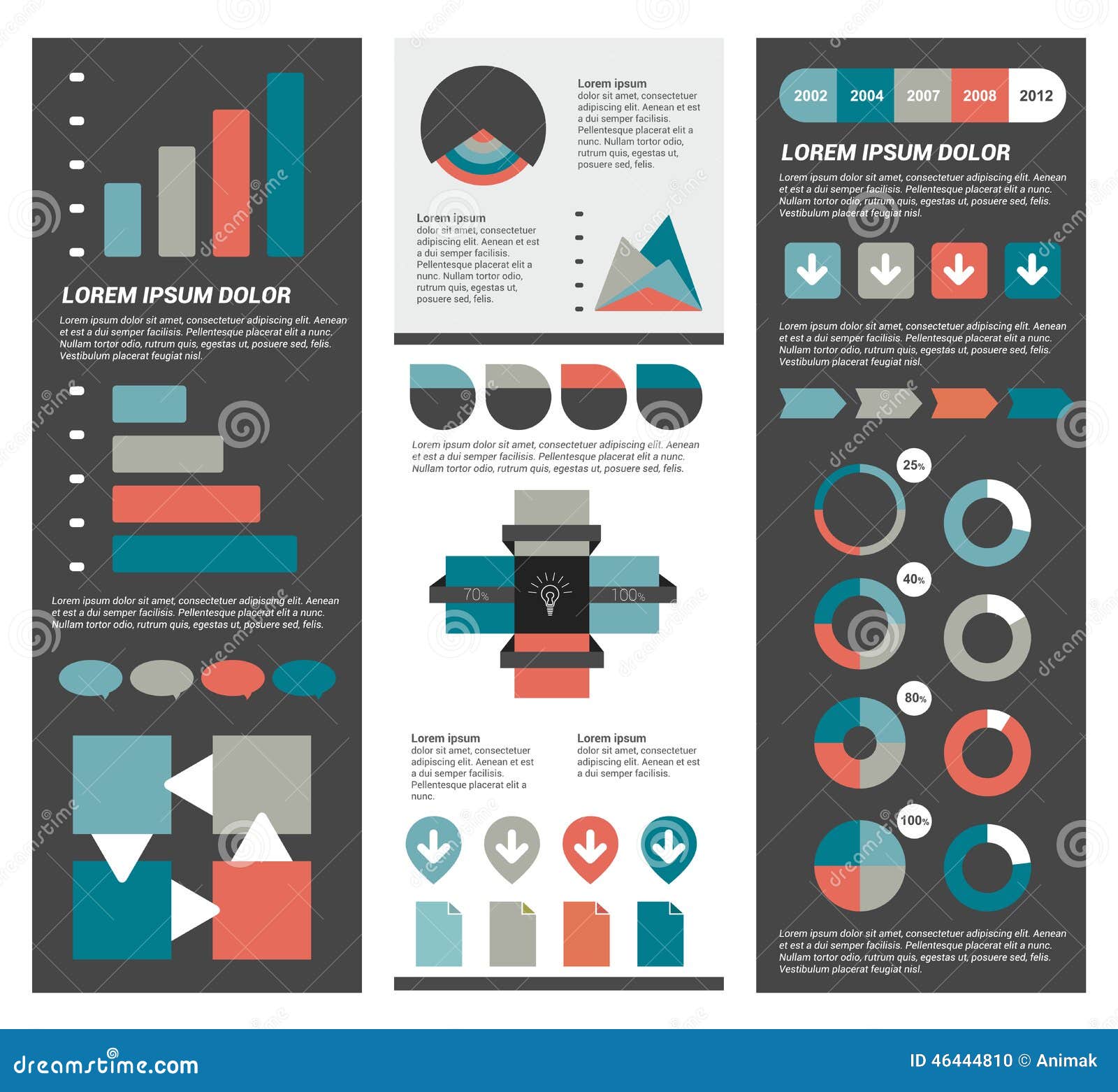 Collection of Flat Infographics Elements. Stock Vector - Illustration ...