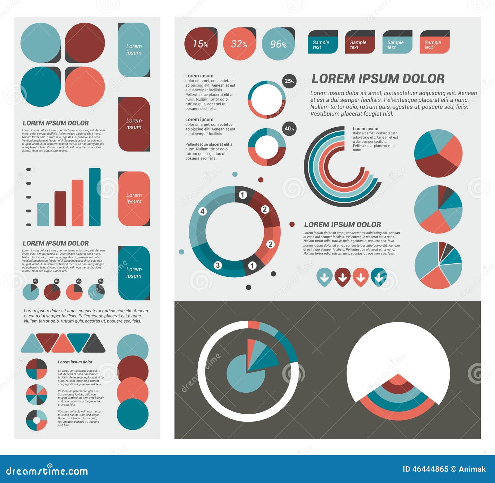 Collection of Flat Infographics Elements. Stock Vector - Illustration ...