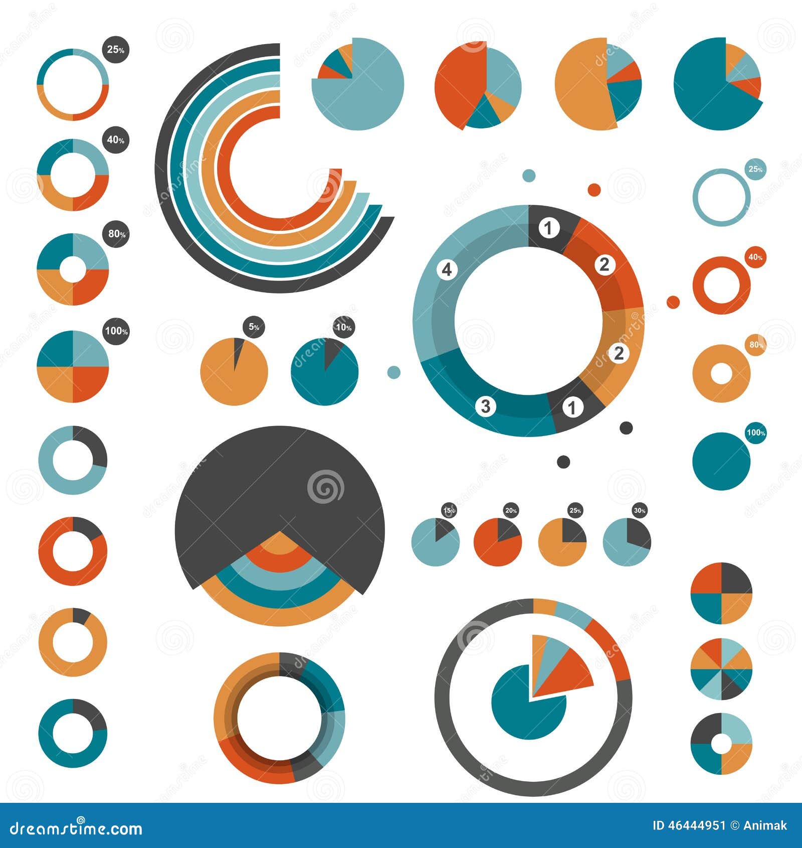 Collection of Flat Infographics Elements. Stock Vector - Illustration ...