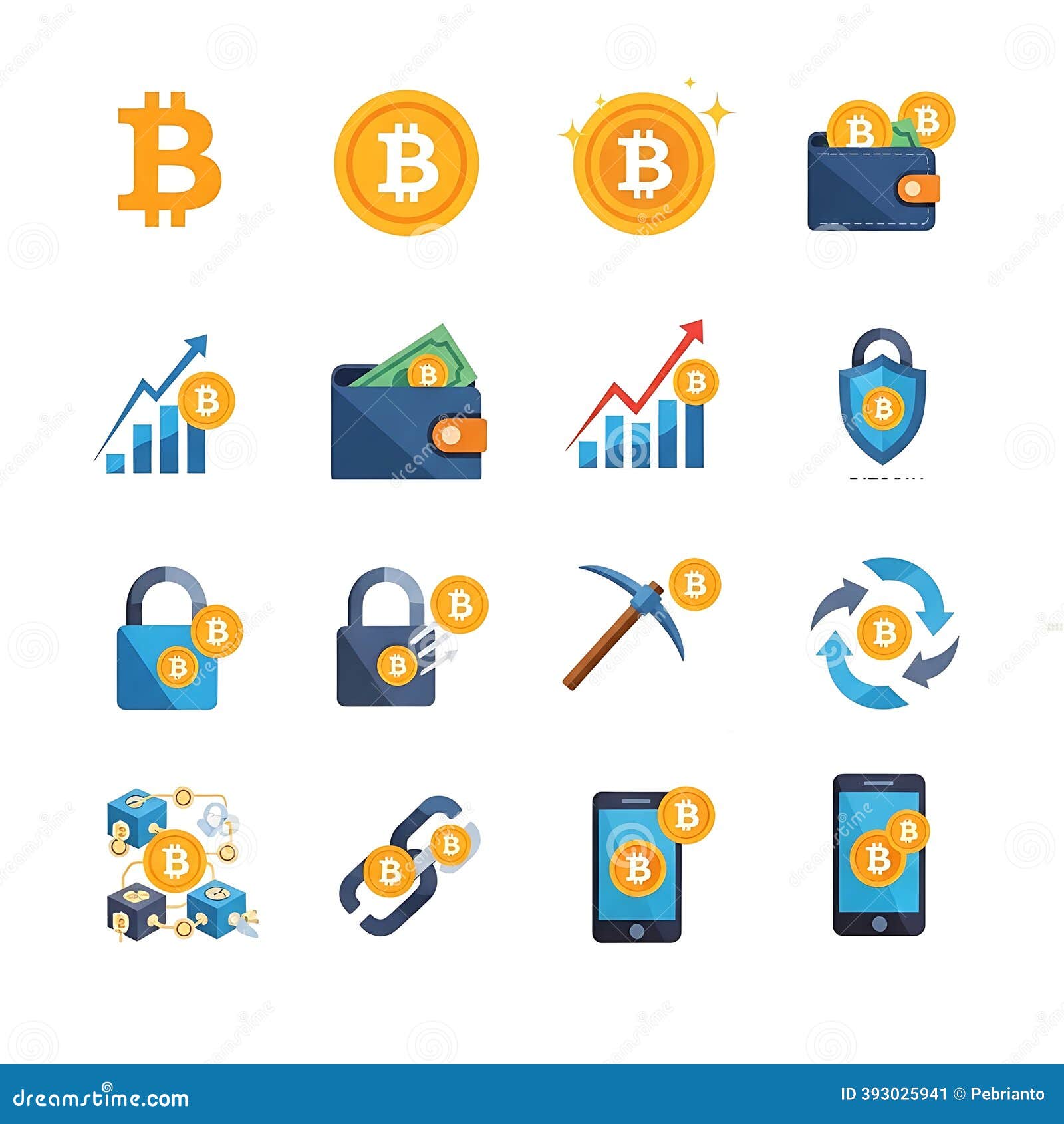 Bitcoin Cryptocurrency Icon Set Stock Image - Illustration of bitcoin,  circle: 393025941