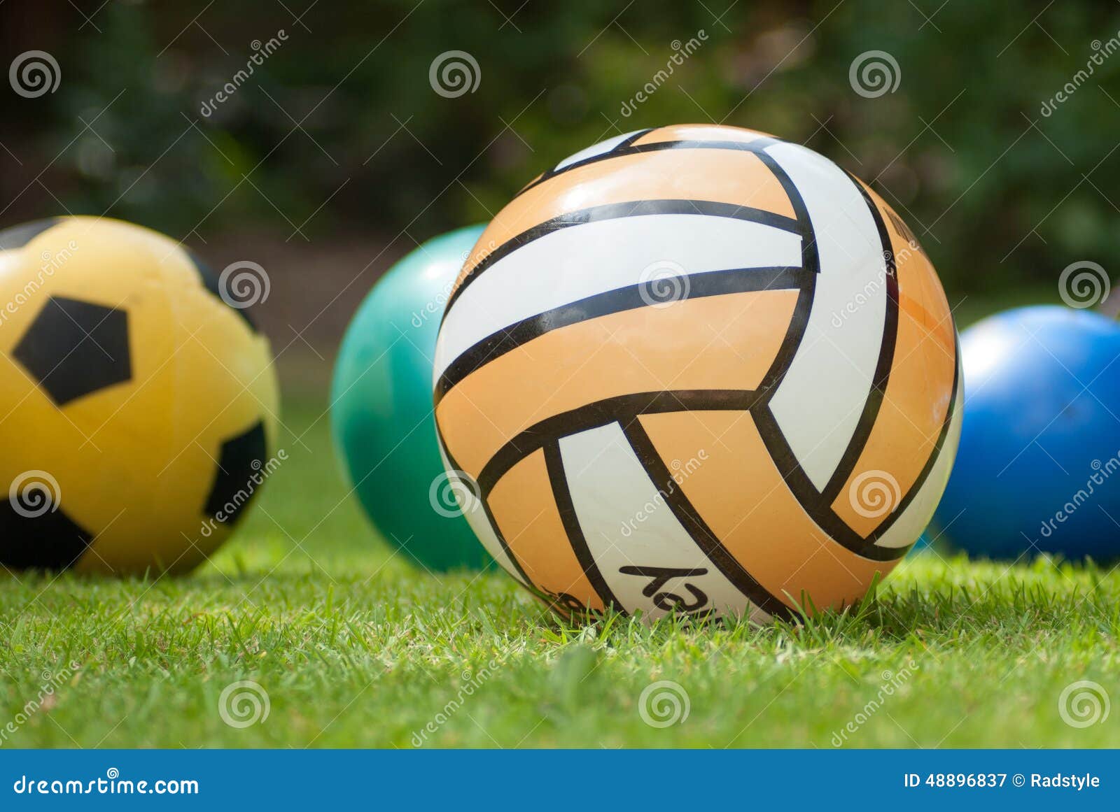 Collection of Four Balls in Grass Stock Image - Image of tennis, kick ...