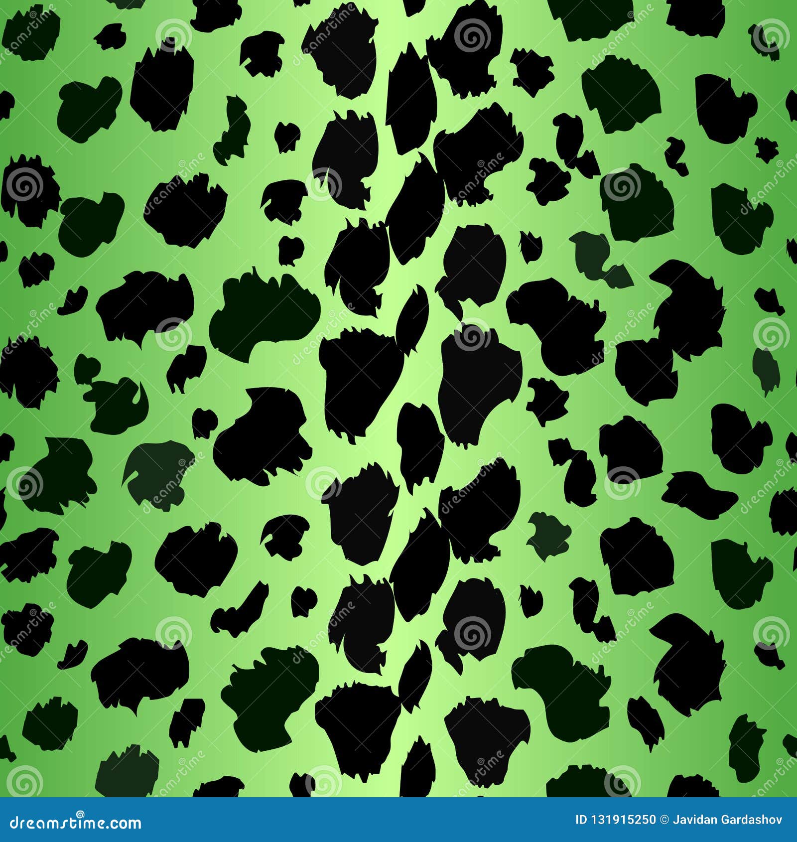 A Collection of Four Different Green Animal Print Backgrounds. Leopard Seamless Repeatable. Eps