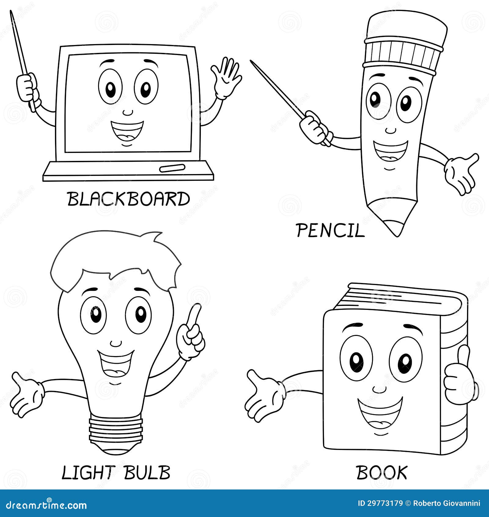 Coloring Learning Characters Stock Vector - Illustration of layout, gloves:  29773179