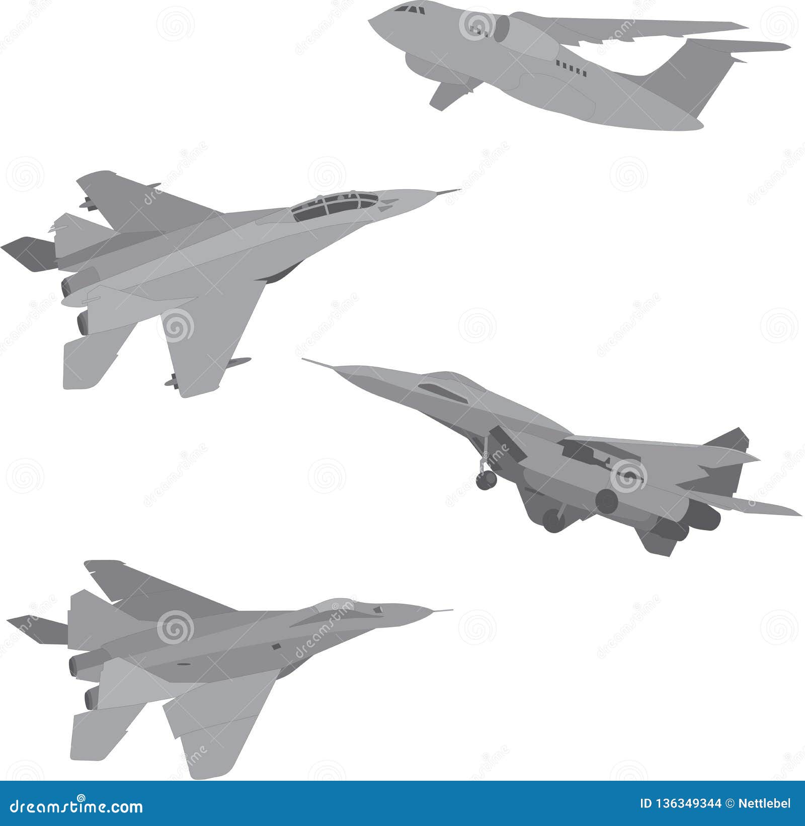 set of four  fight planes