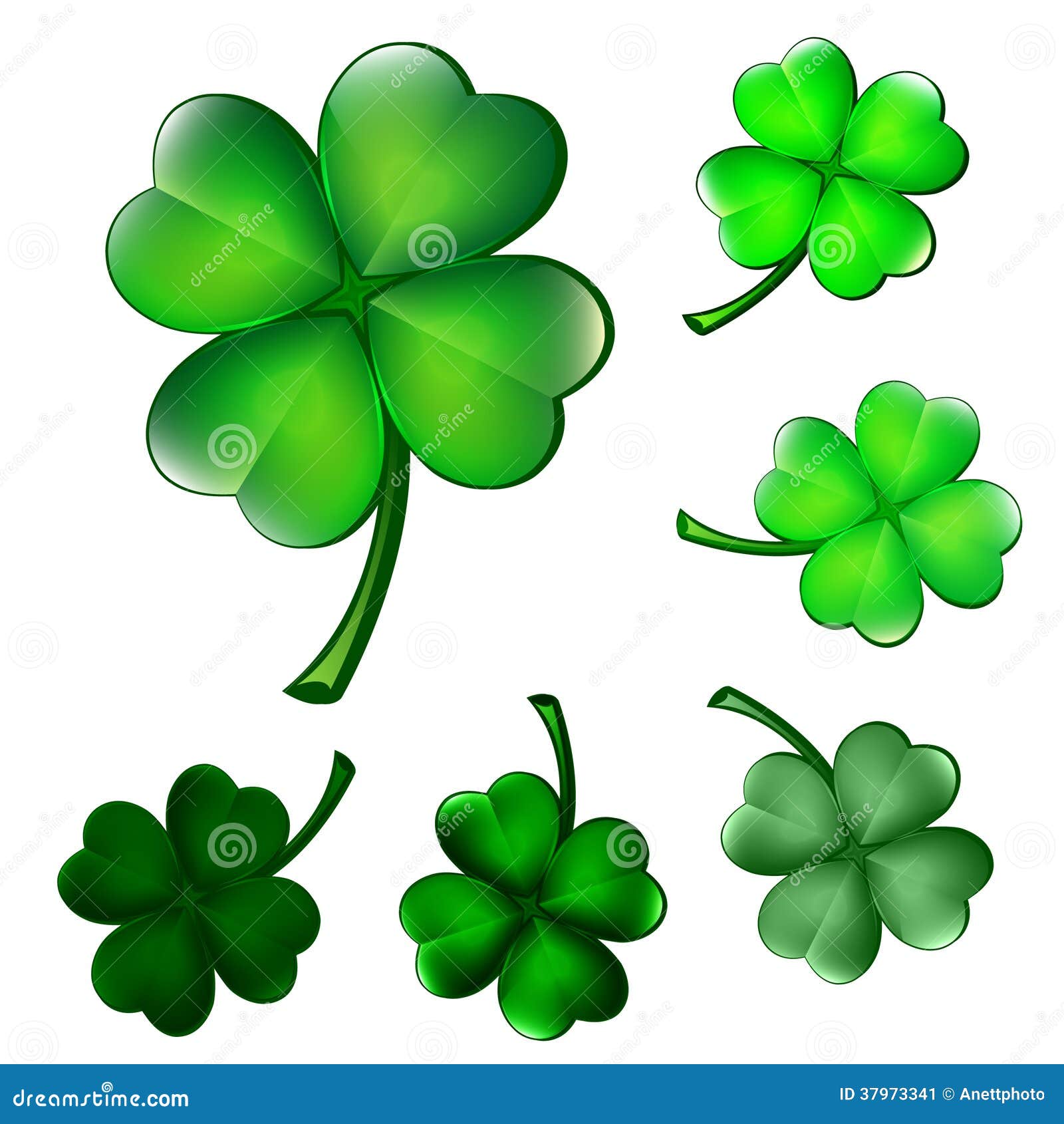 collection of four-leaf clovers