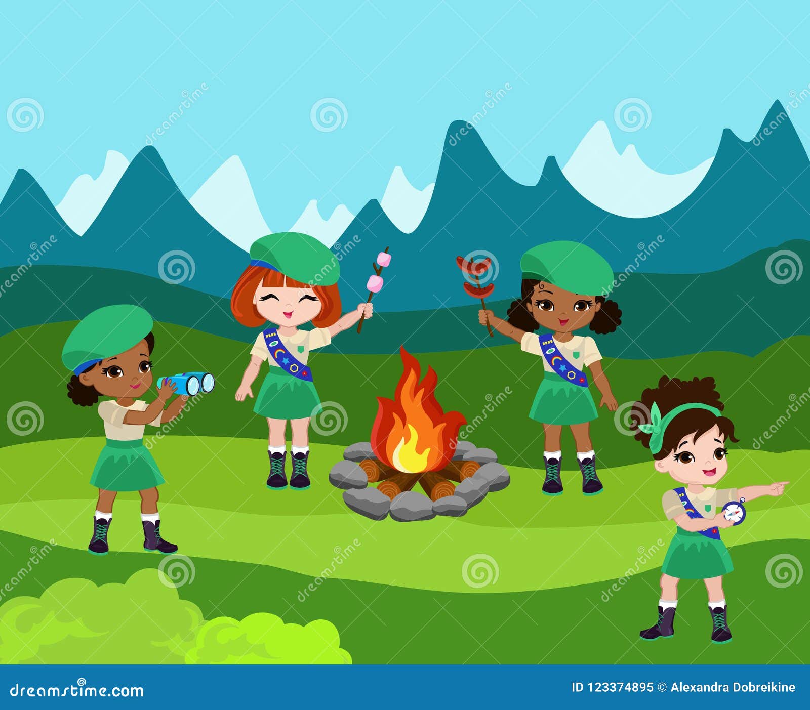 Girls Scouts Stock Illustrations – 79 Girls Scouts Stock Illustrations ...