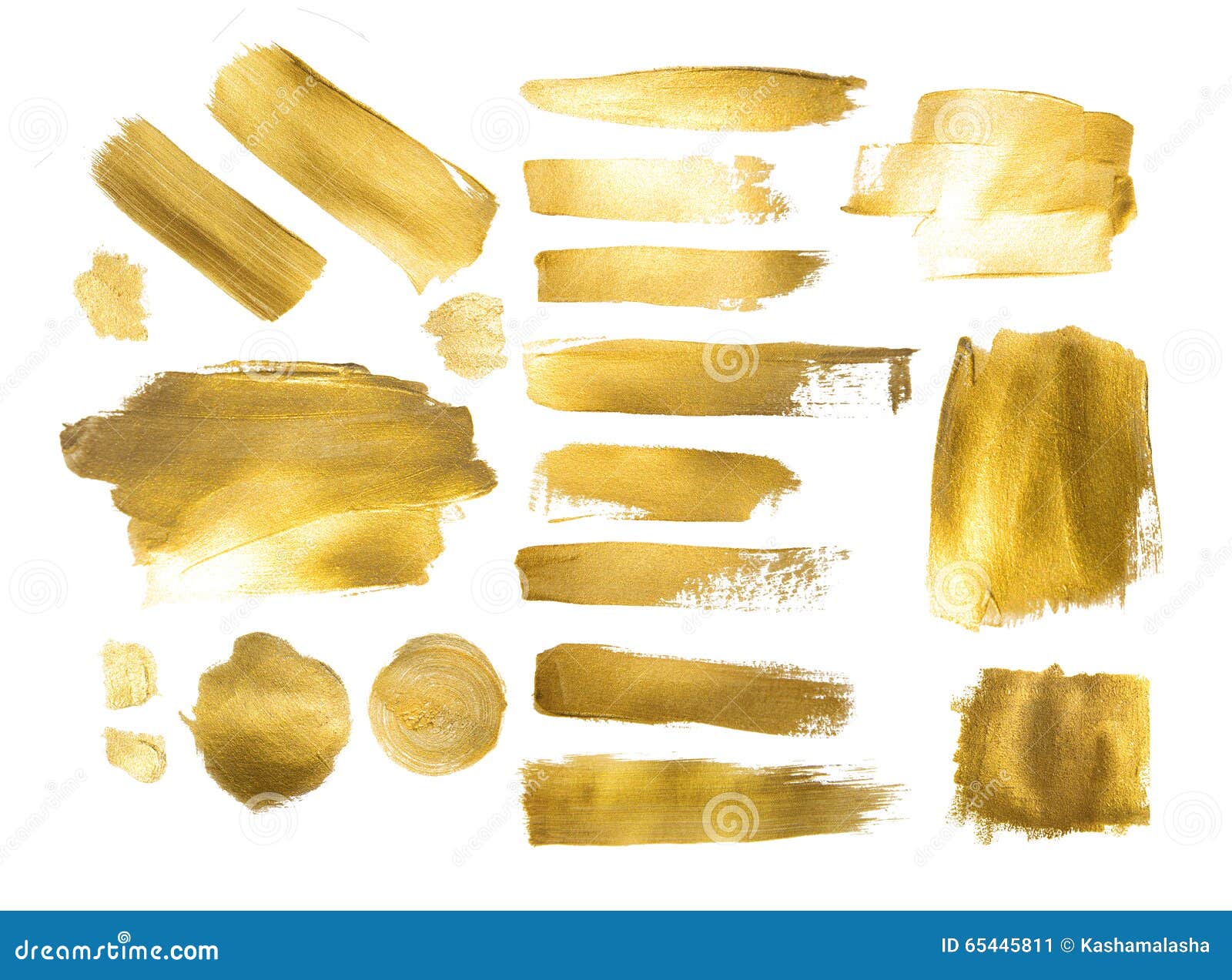 Collection of Golden Paint Strokes To Make a Background Stock Image - Image  of boho, collection: 65445811