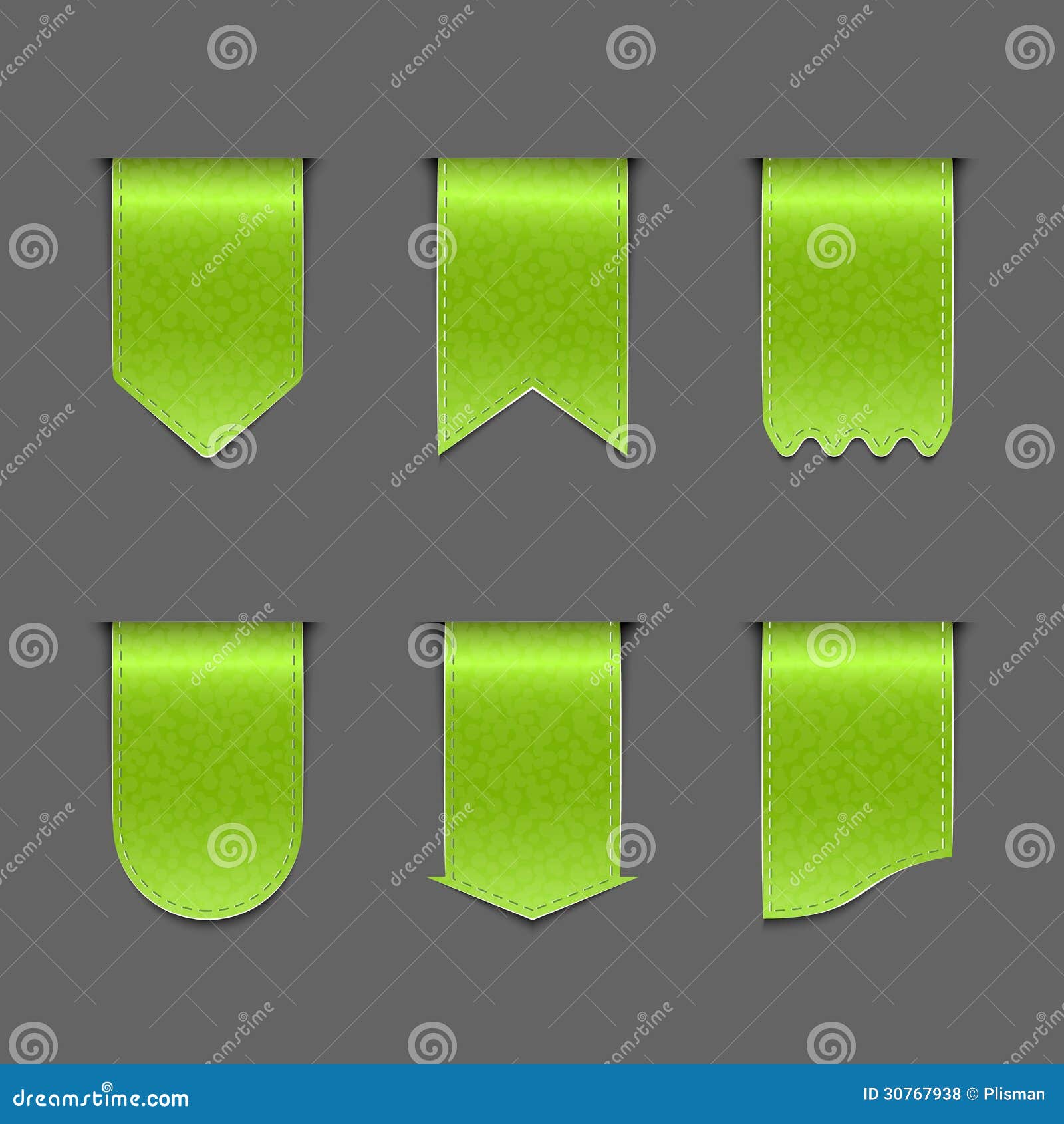 Collection of Green Ribbons Stock Vector Illustration of concept
