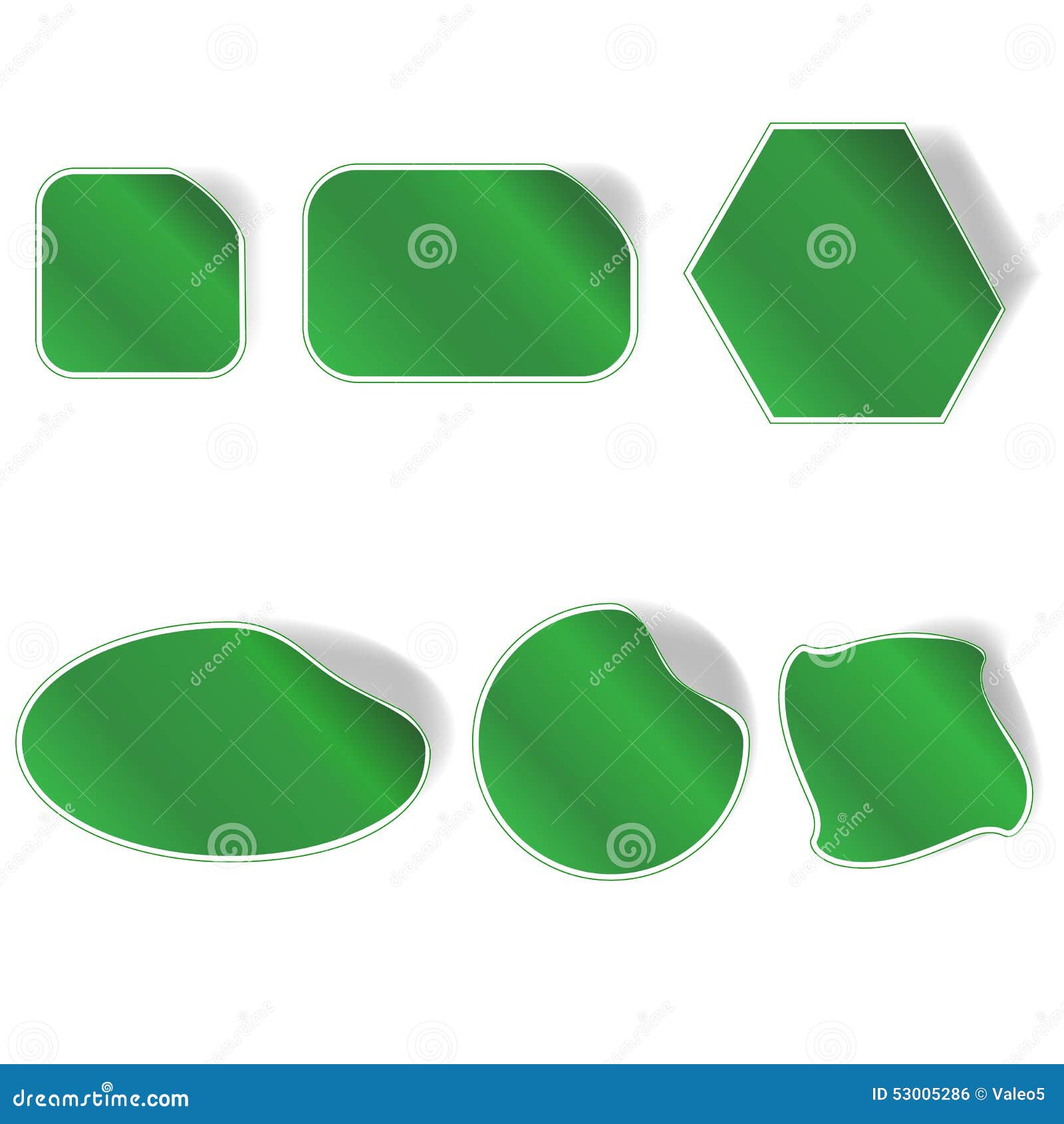 Collection Green Stickers stock vector. Illustration of reflective