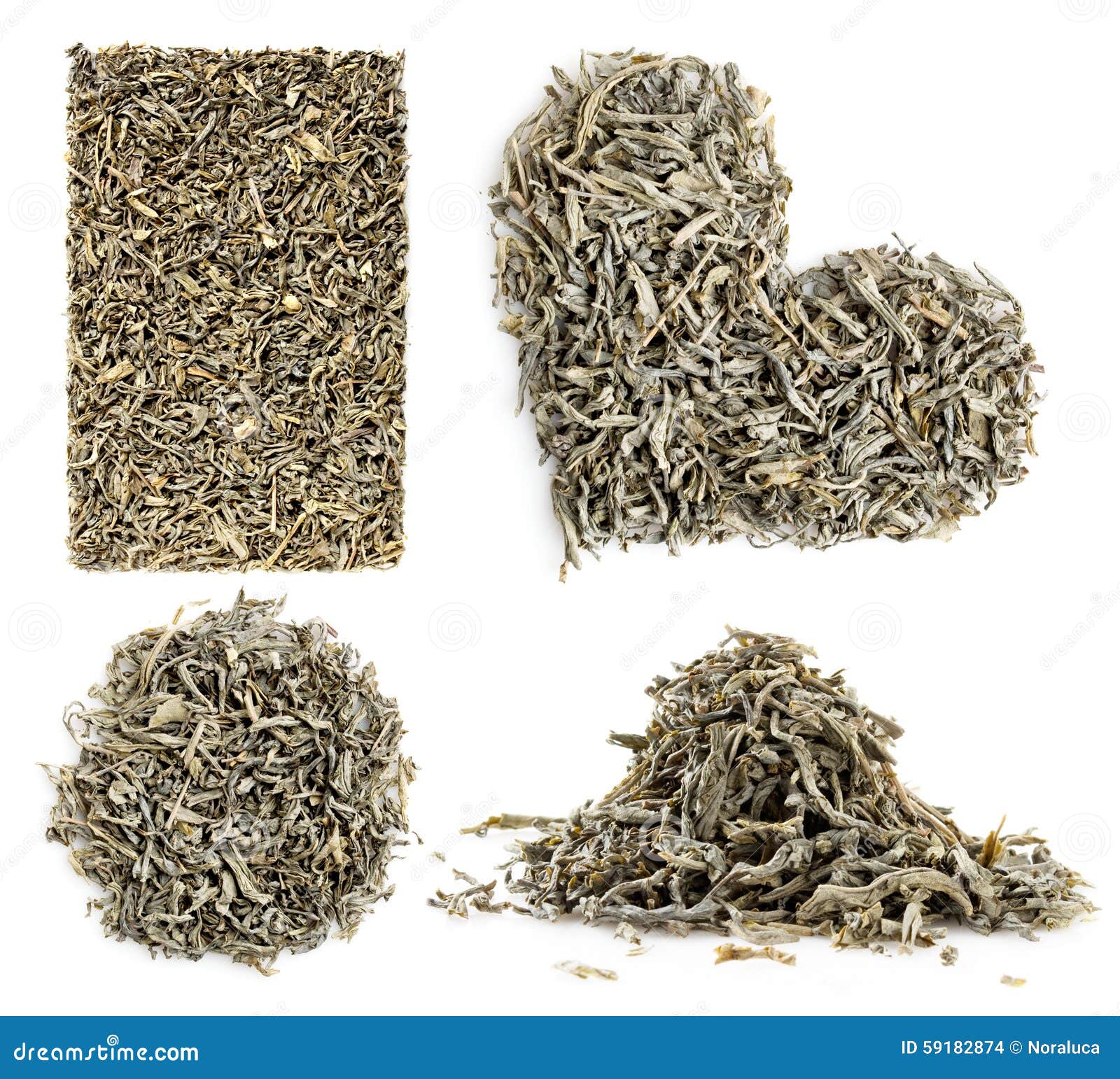Collection of Green Tea Leaves Stock Photo Image of arrangement