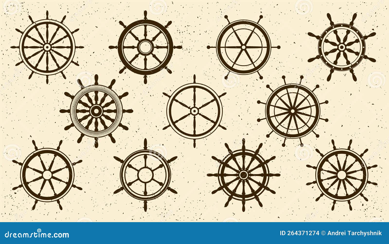 collection of grunge vintage steering wheels. ship, yacht retro wheel . nautical rudder icon. marine 