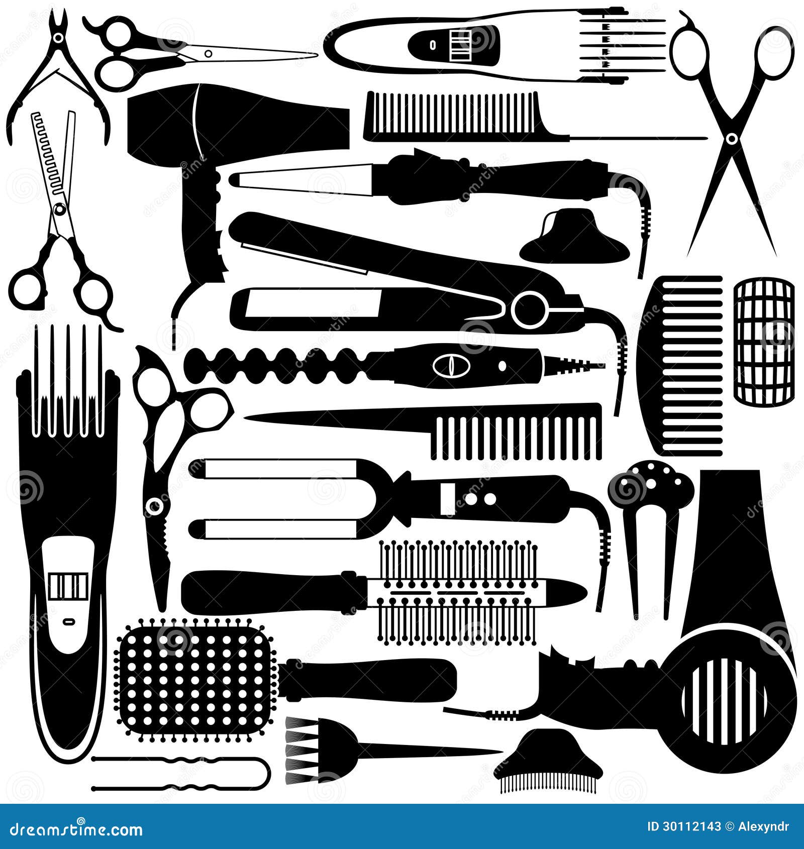 hairdressing related .  set of accessories