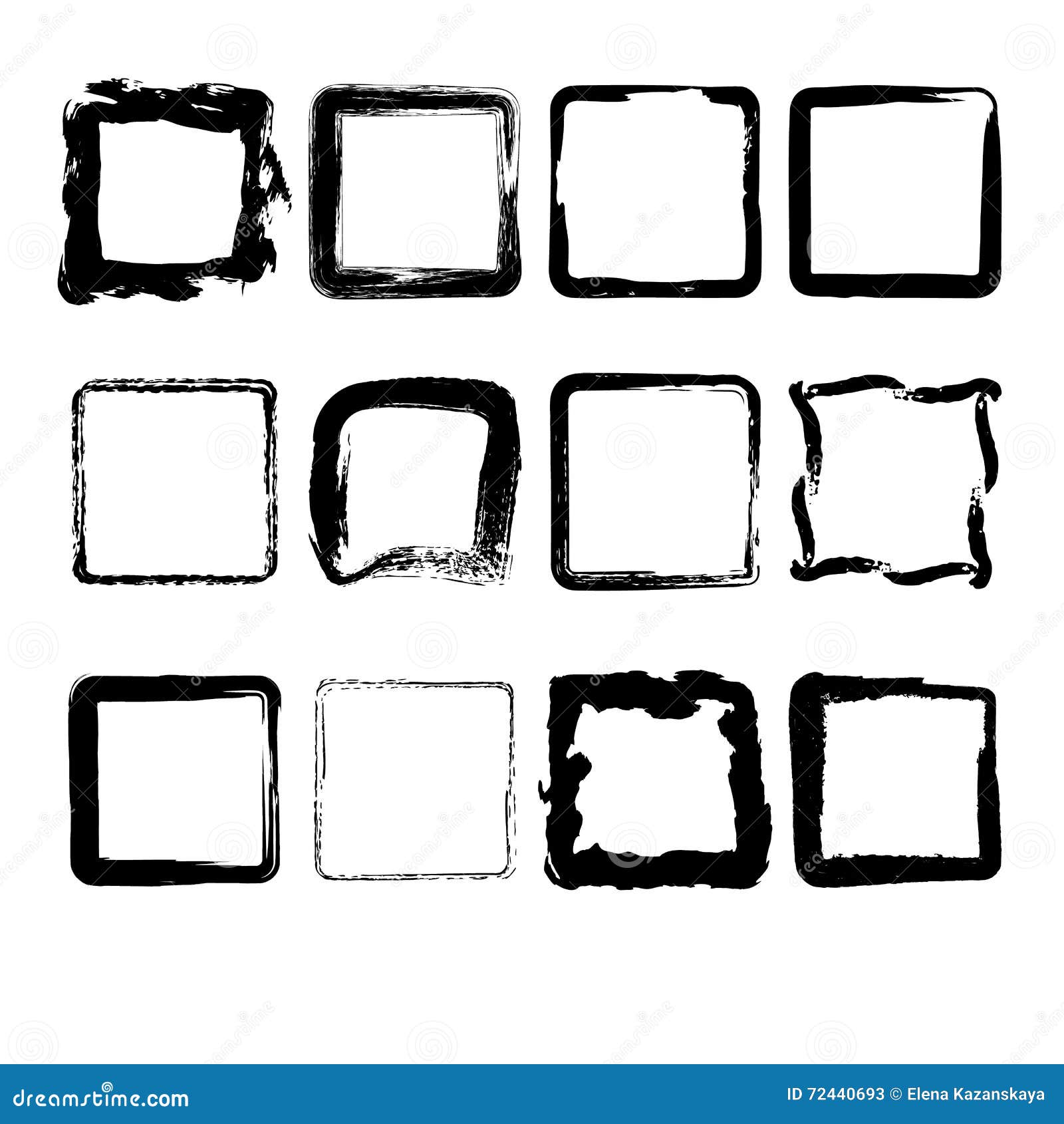 Collection of Hand Drawn Squares Stock Vector - Illustration of
