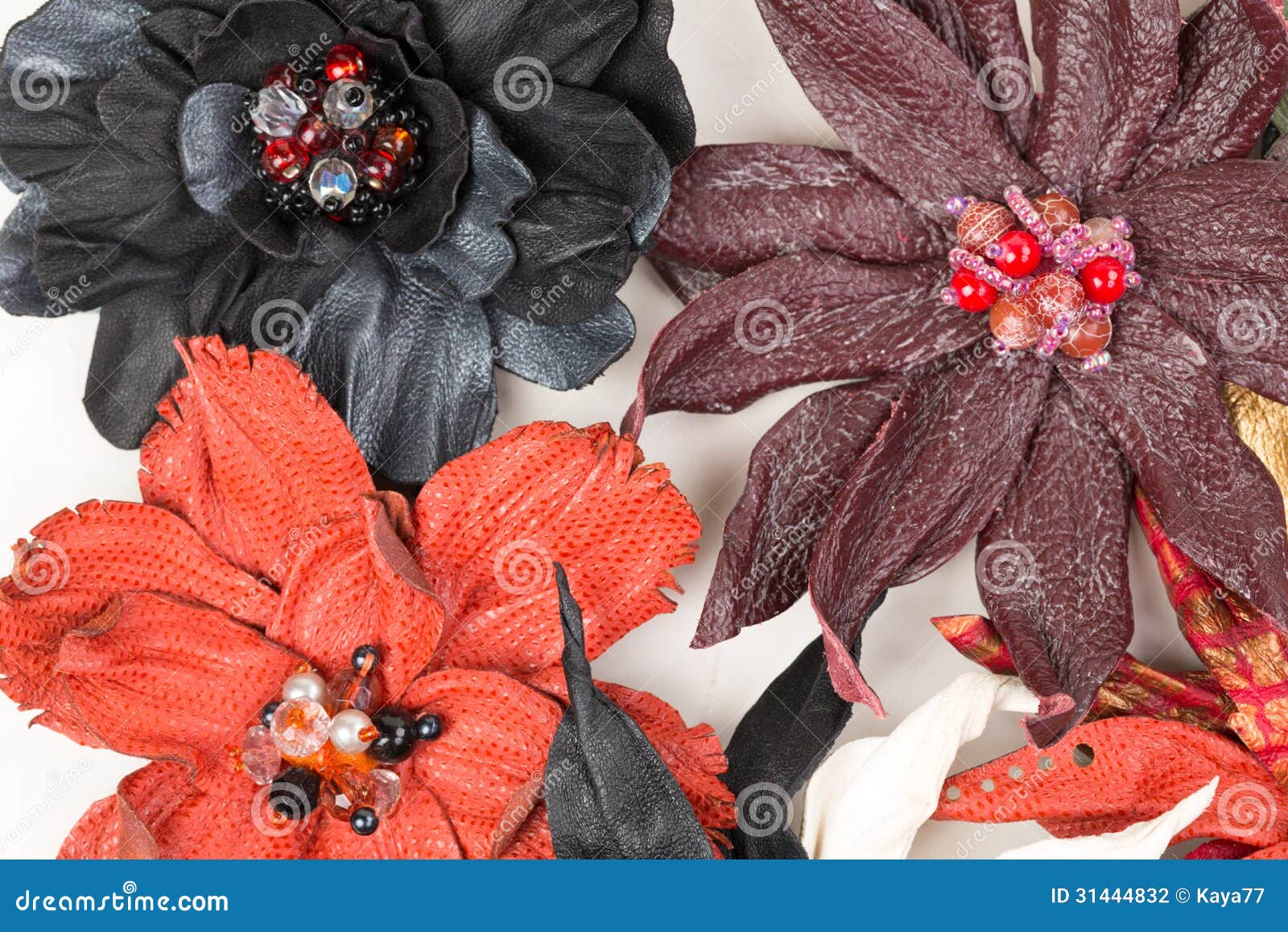 Collection Handmade Leather Flowers Stock Photos Free & RoyaltyFree