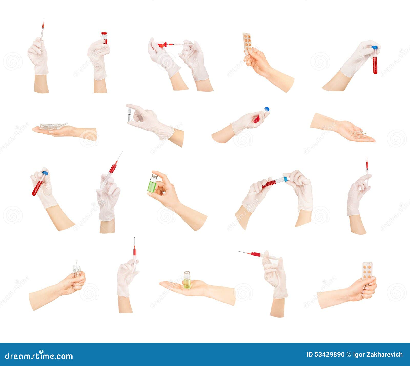 Collection of Hands with Medical Tools Stock Photo Image of