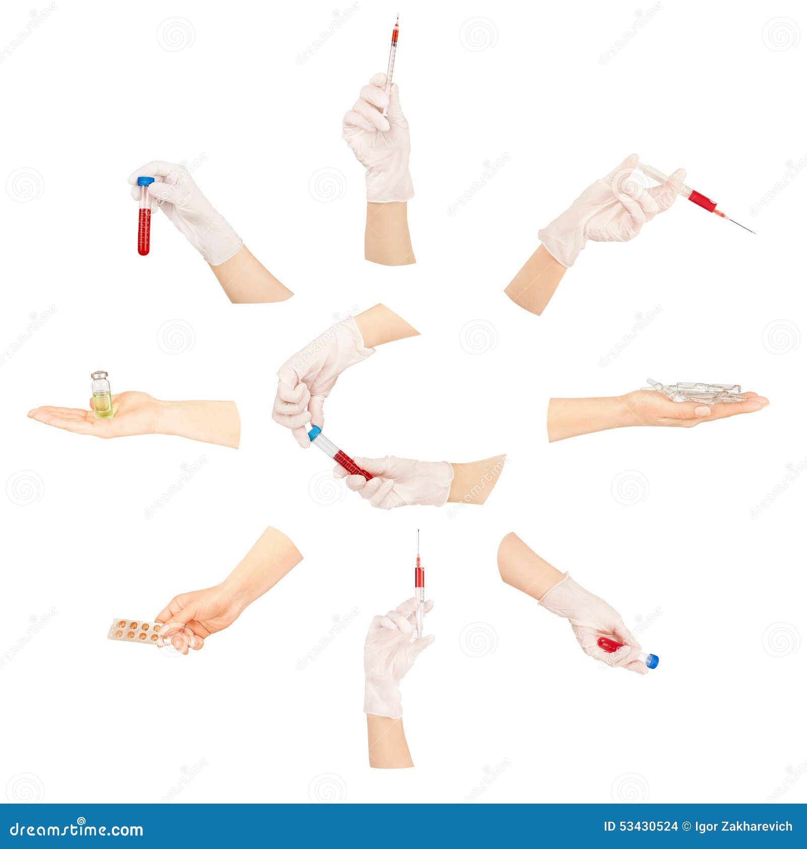 Collection Of Hands With Medical Tools Stock Photo Image of hands