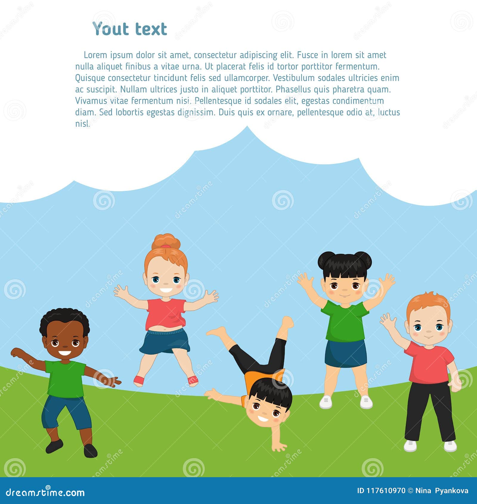 collection of happy children stock vector illustration of