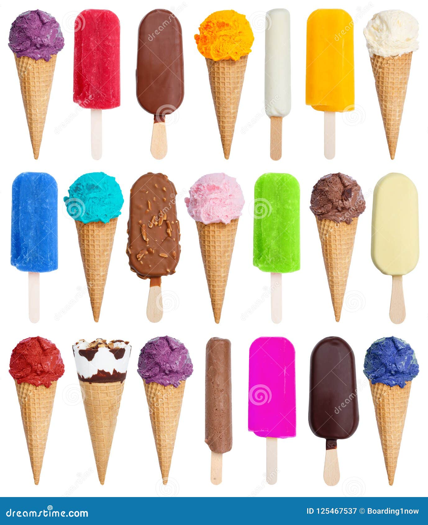 collection of ice cream ice-cream icecream square variety stick
