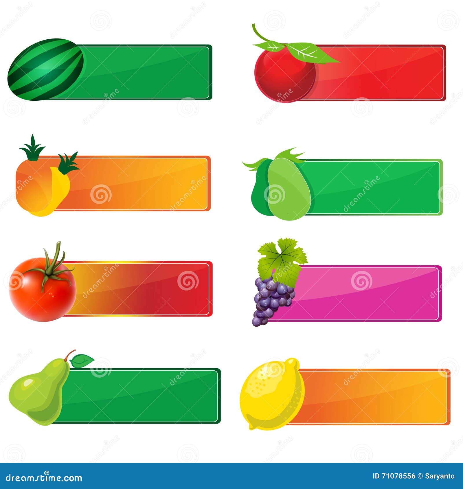 Collection of icons fruits stock vector. Illustration of icons - 71078556