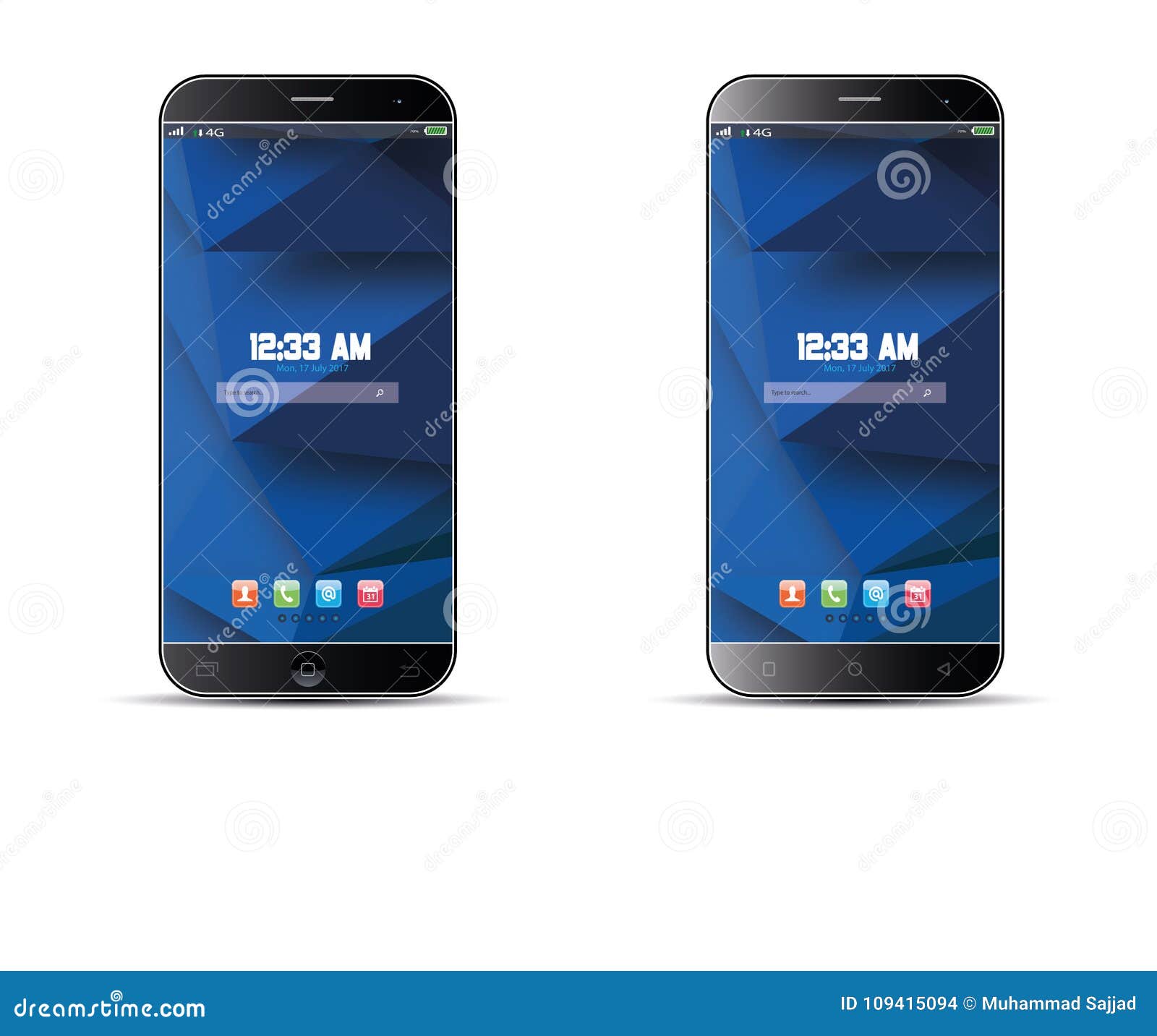 Download Set Of Realistic Vector Android Mobile Phone Touch Screen ...