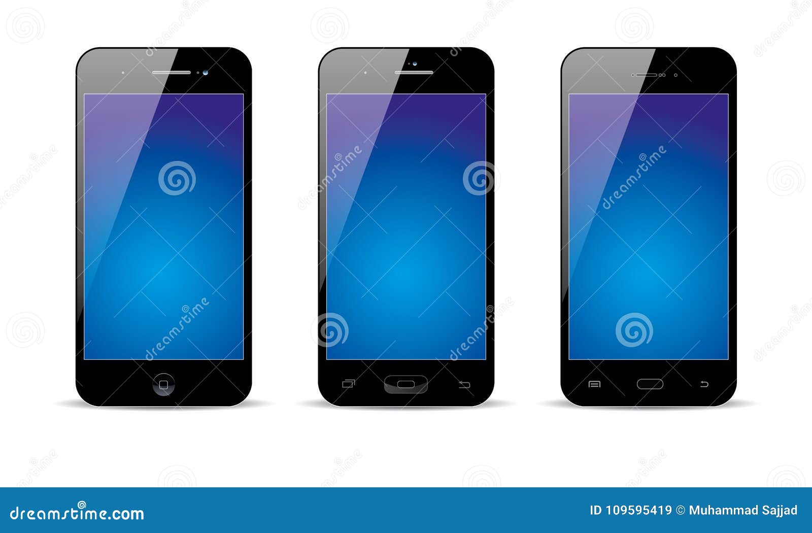 Download Set Of Realistic Vector Android Mobile Phone Touch Screen ...
