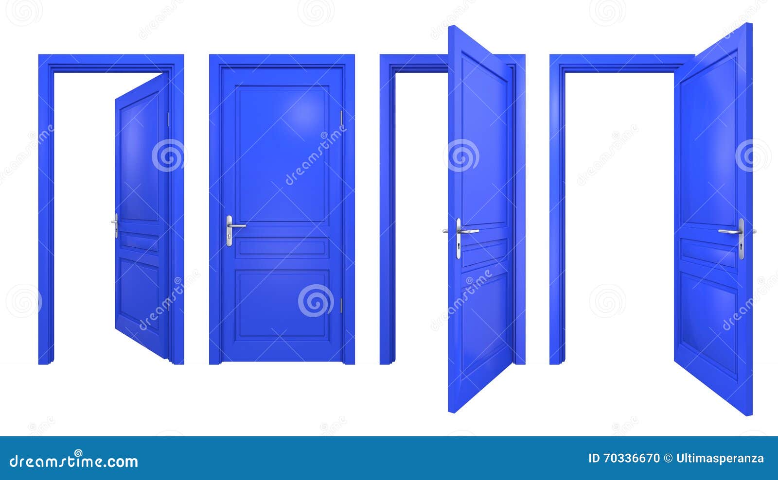 Collection of Isolated Blue Doors Stock Illustration Illustration of