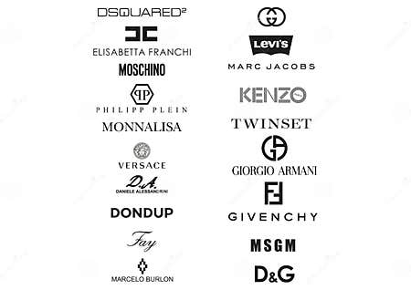 Collection of Italian Clothing Houses Logos Editorial Image ...