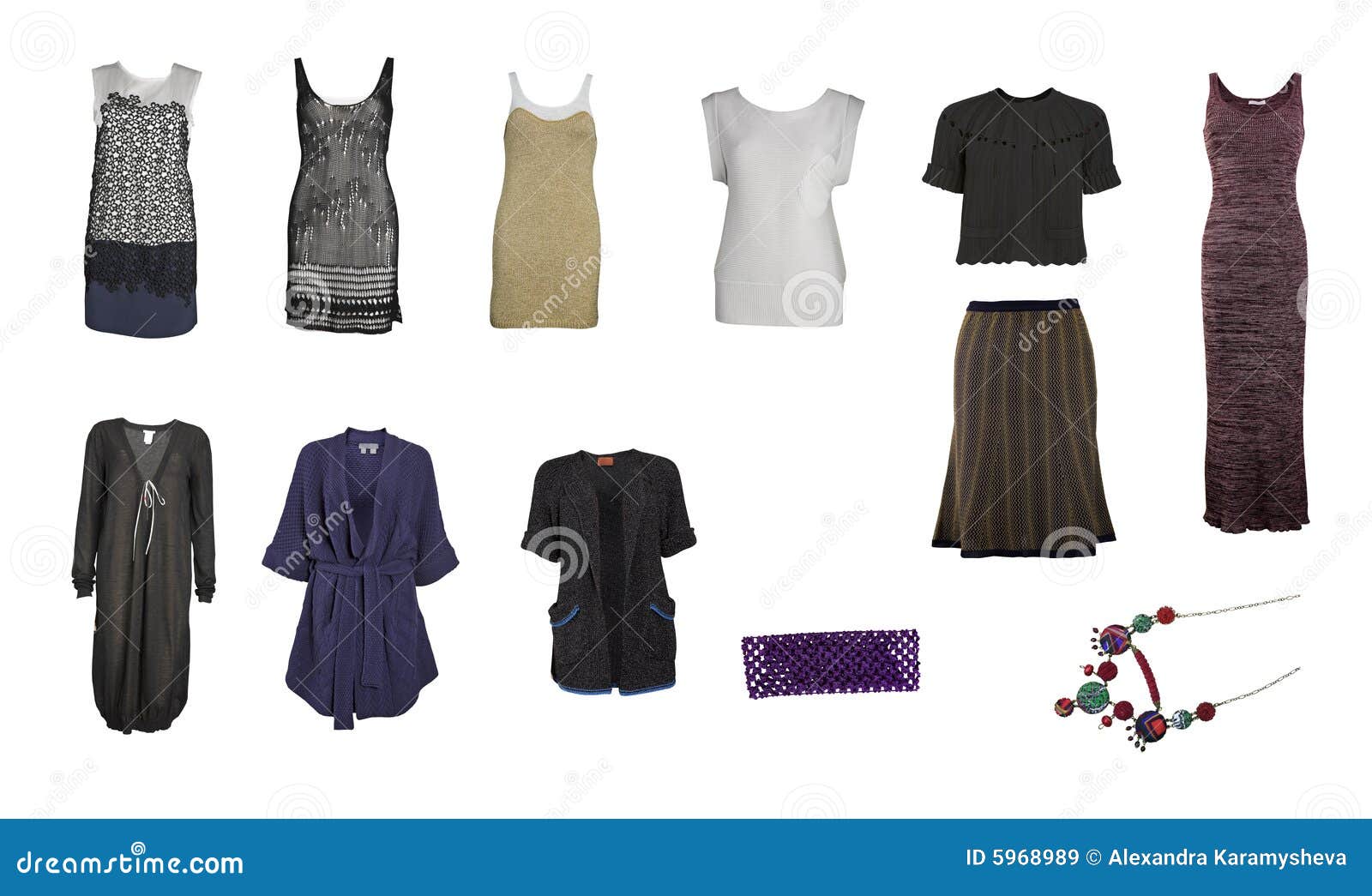 Collection of Knitted Clothes and Accessories Stock Image Image of
