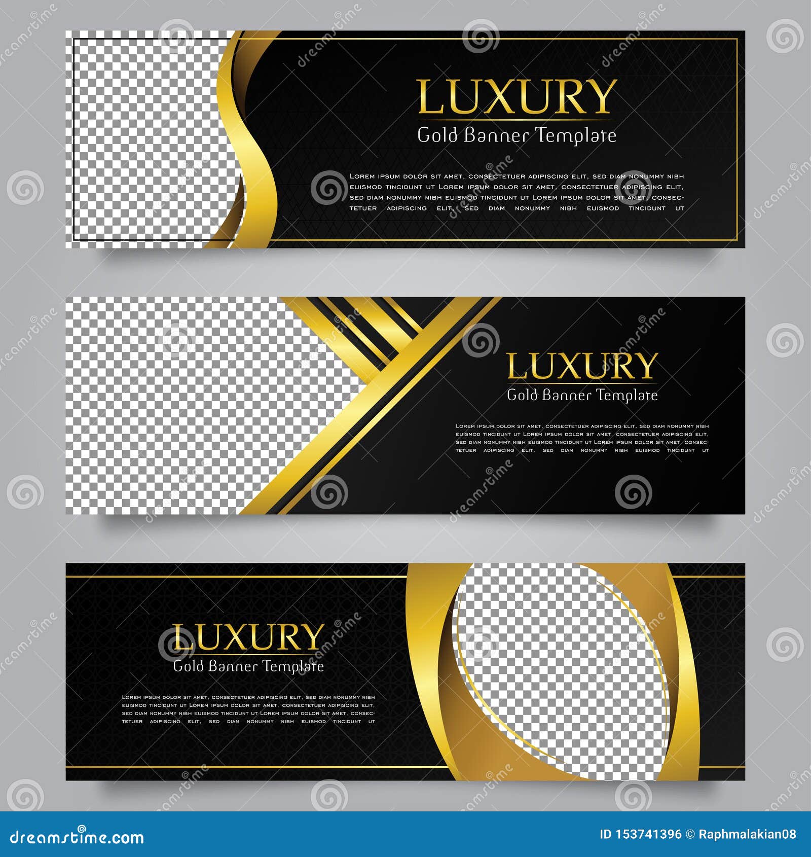 Collection of Luxury Modern Banner Design Templates Stock Vector ...