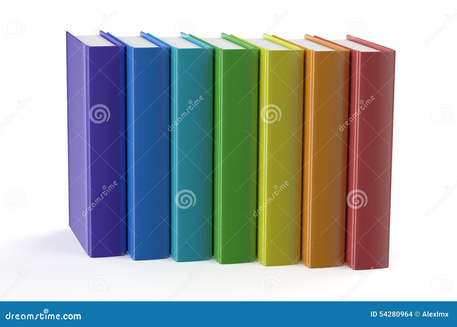 Collection of Multicolored Books Stock Illustration - Illustration of ...