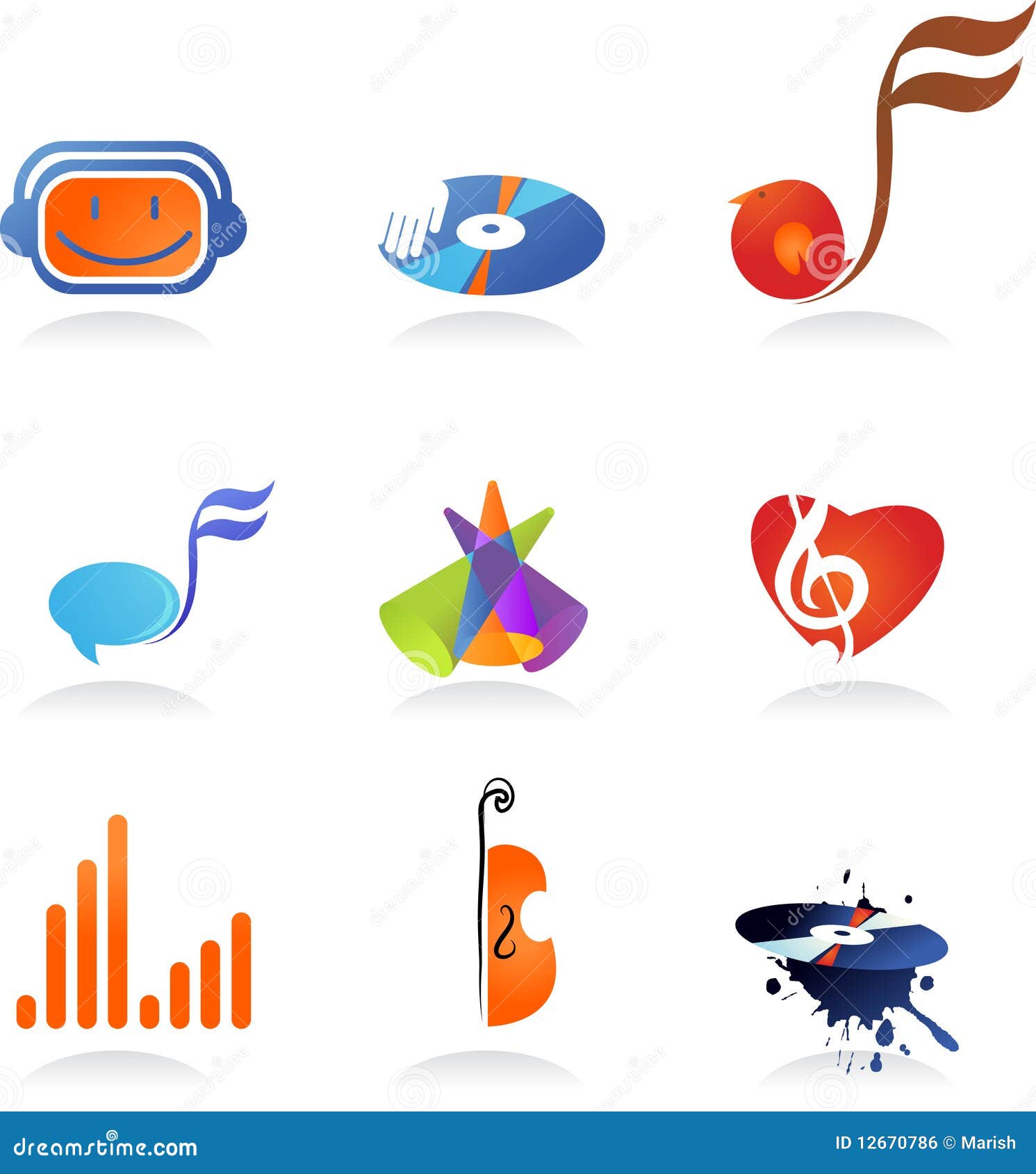 Collection of music icons stock vector. Illustration of electric - 12670786
