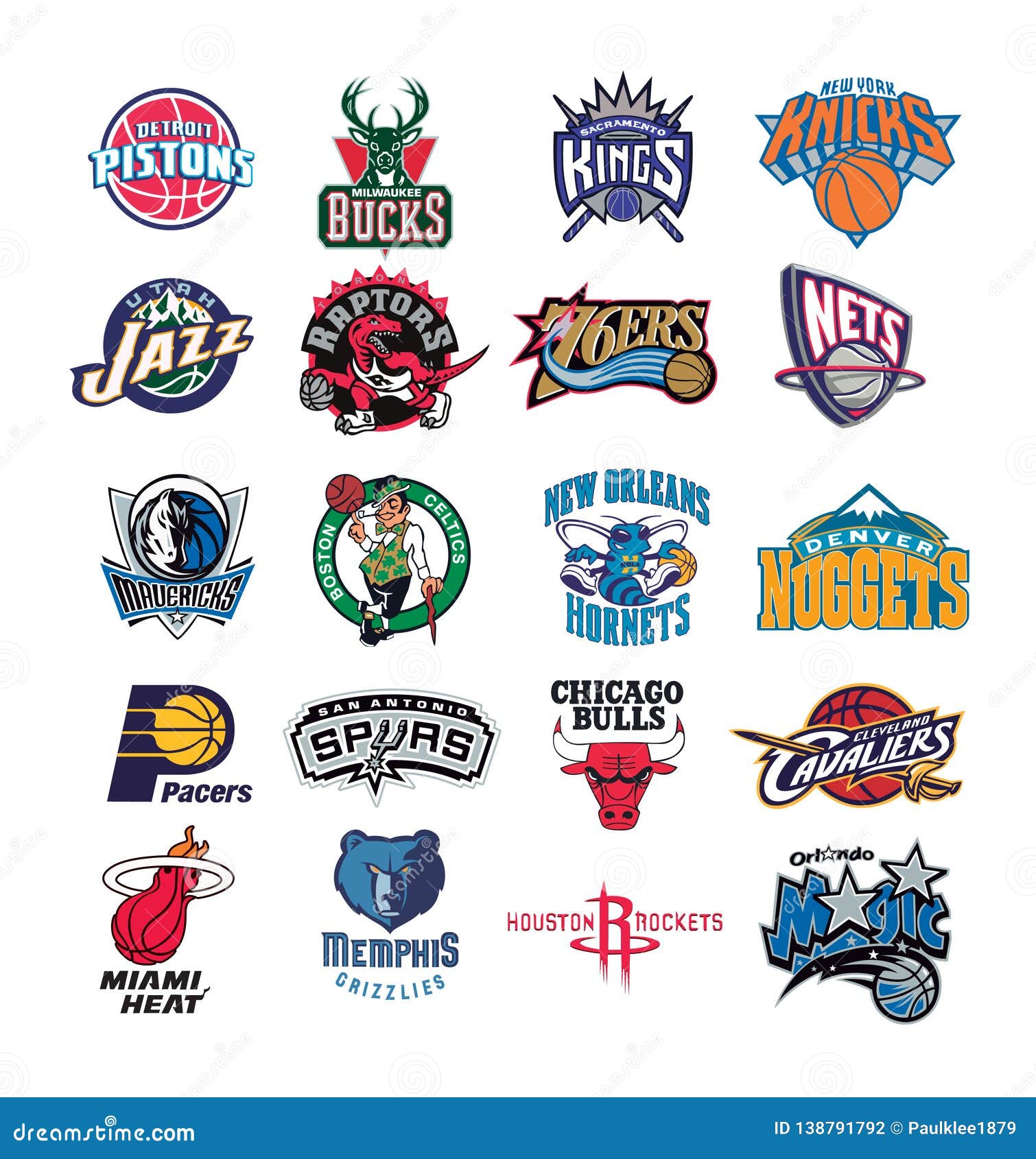 Collection of NBA Team Logos Vector Illustration Editorial ...