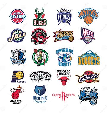 Collection of NBA Team Logos Vector Illustration Editorial Photography ...